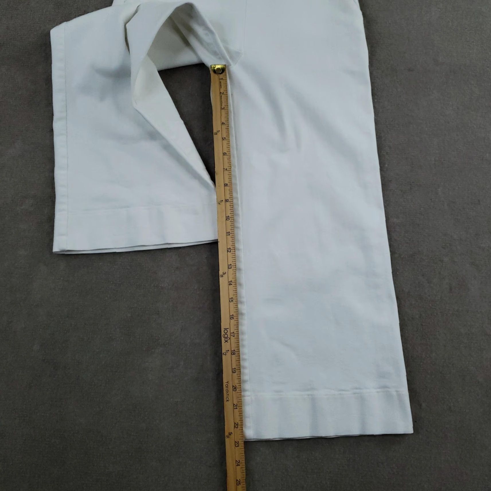 Vintage Amy Kuschel Pants Womens 6 White Wide Leg Cropped Dressy Trousers Made USA Size 28" / US 6 / IT 42 - 2 Thumbnail