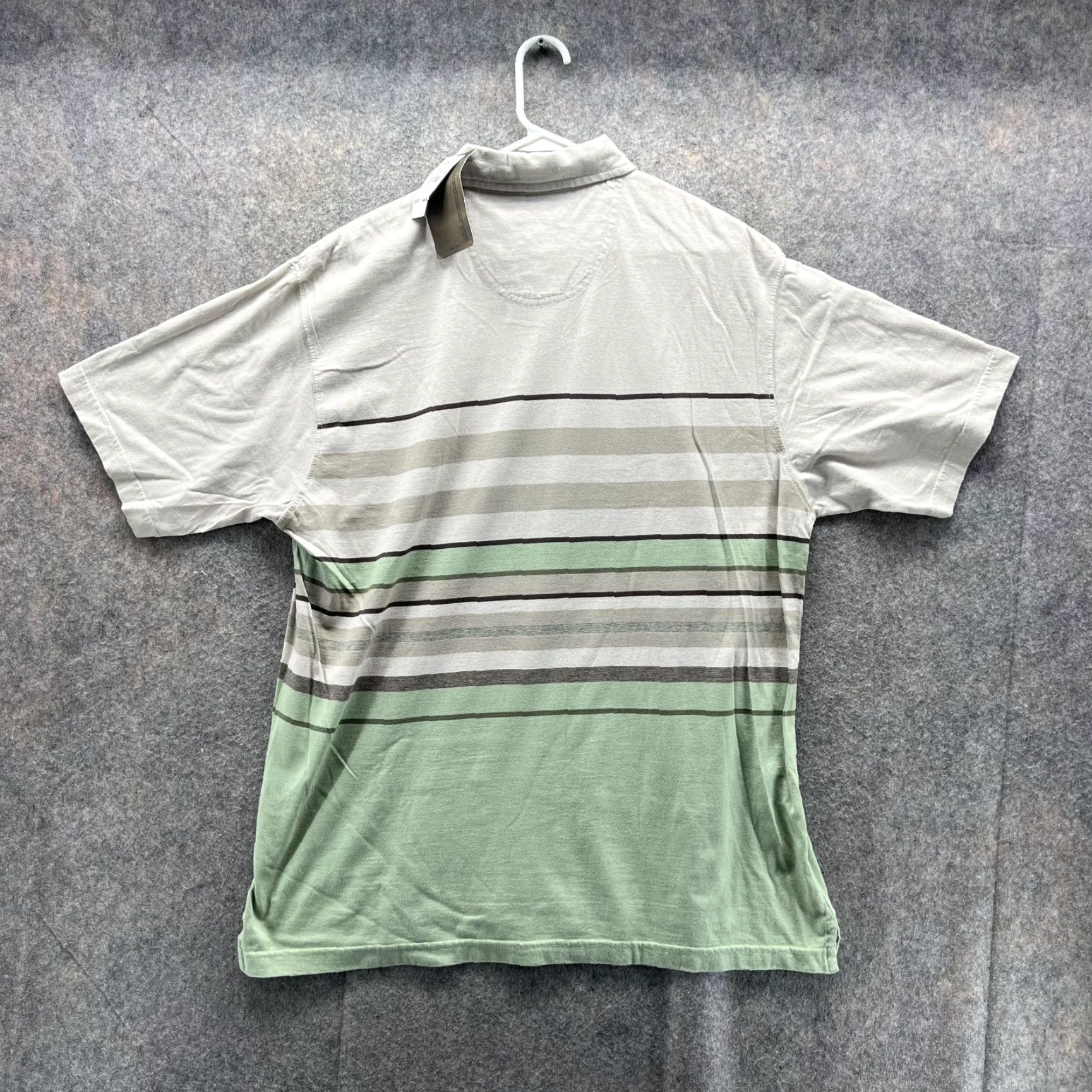 Izod Izod Polo Shirt Men Large Khaki Green Striped Polyester Mistletoe Golf Golfer Shirt Size US L / EU 52-54 / 3 - 4 Thumbnail