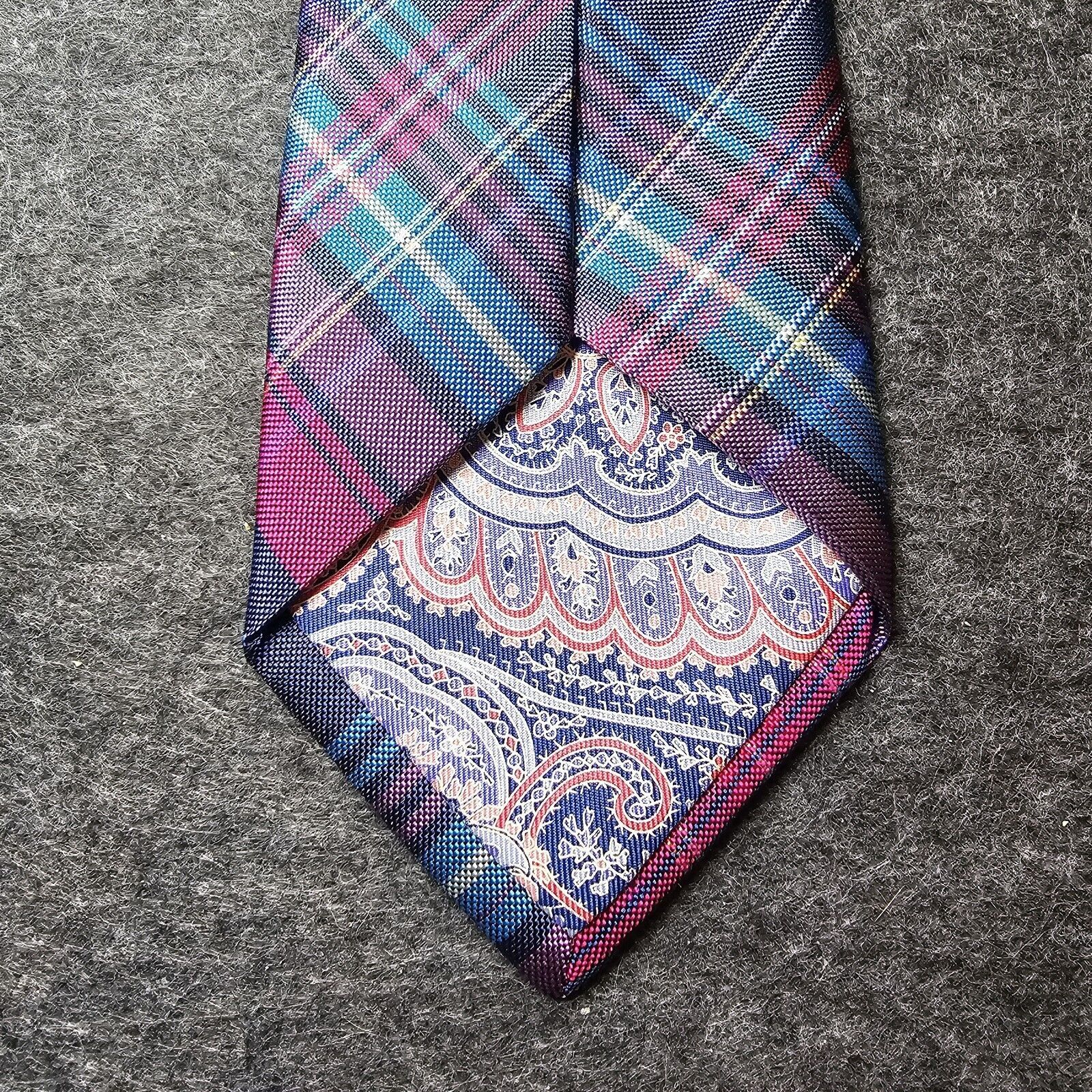 Ted Baker Ted Baker Tie 100% Silk Blue Repp Plaid USA Necktie Italy 62 Size ONE SIZE - 5 Thumbnail