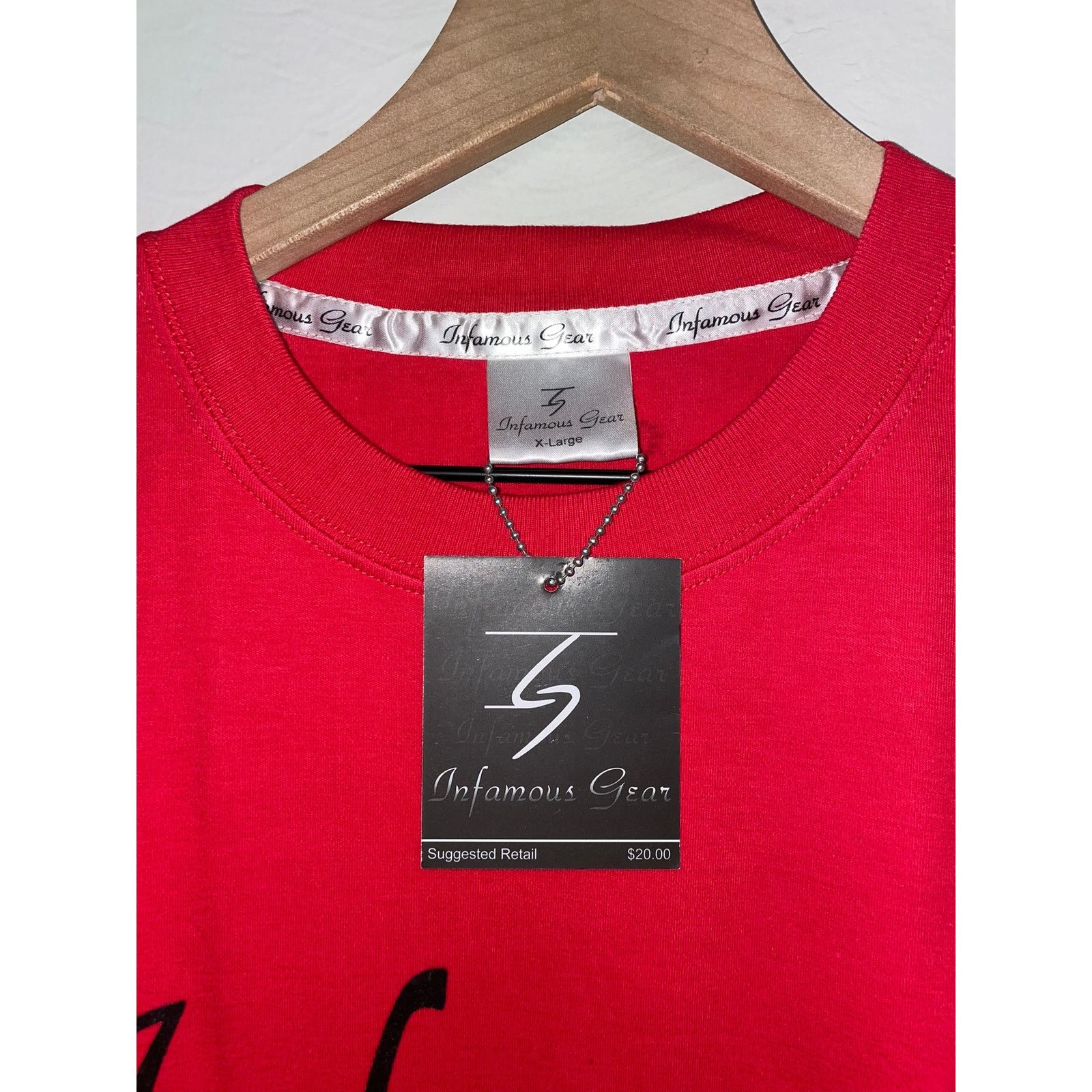 Vintage NWT 2000s Infamous Gear Red Black Script Shirt Tee Y2K L Size US XL / EU 56 / 4 - 4 Thumbnail