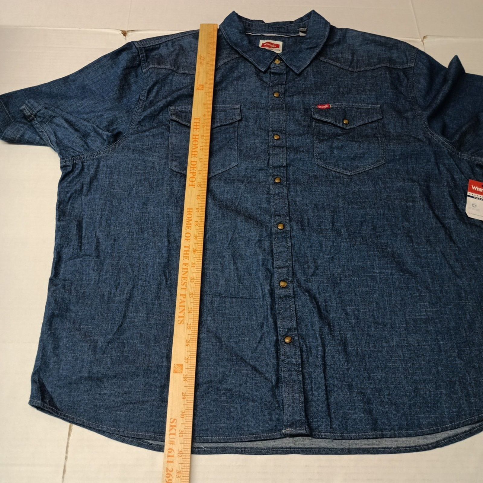 Wrangler Wrangler Cowboy Wash Snap Denim Shirt Men's Size 3XL Blue Size US XXL / EU 58 / 5 - 5 Thumbnail