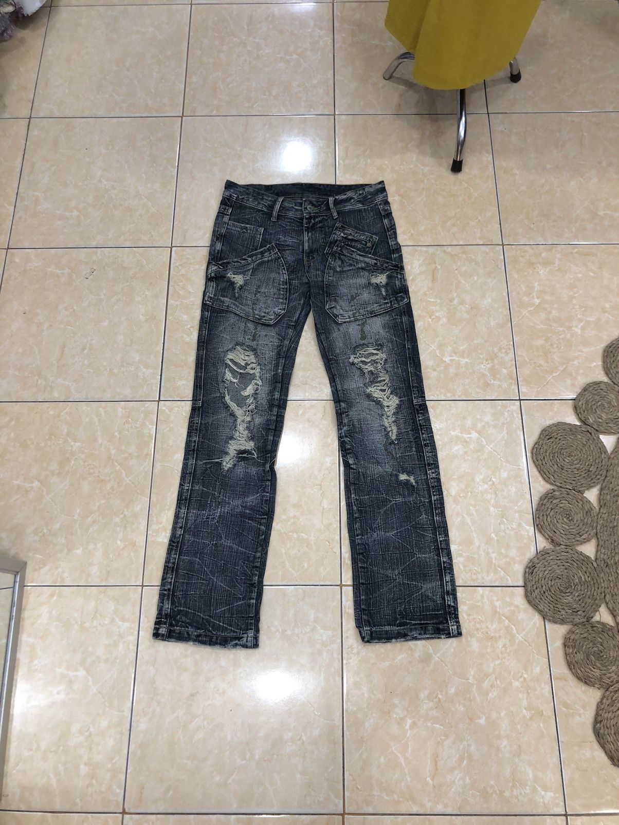If Six Was Nine Solberry Ripped Paint splatter Denim Pants Size US 31 - 1 Thumbnail