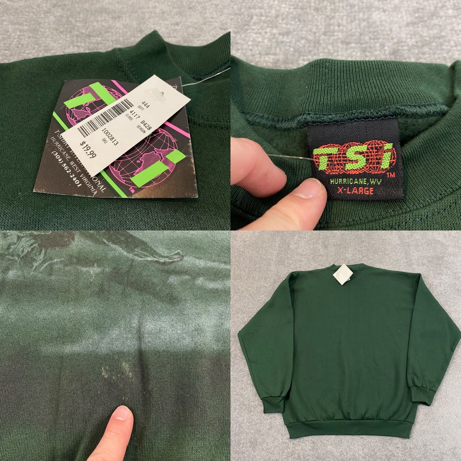 Vintage VINTAGE TSI Nature Sweatshirt Mens XL Green Eagle Wilderness Animal Crew Pullover NEW Jacket Size US XL / EU 56 / 4 - 8 Thumbnail
