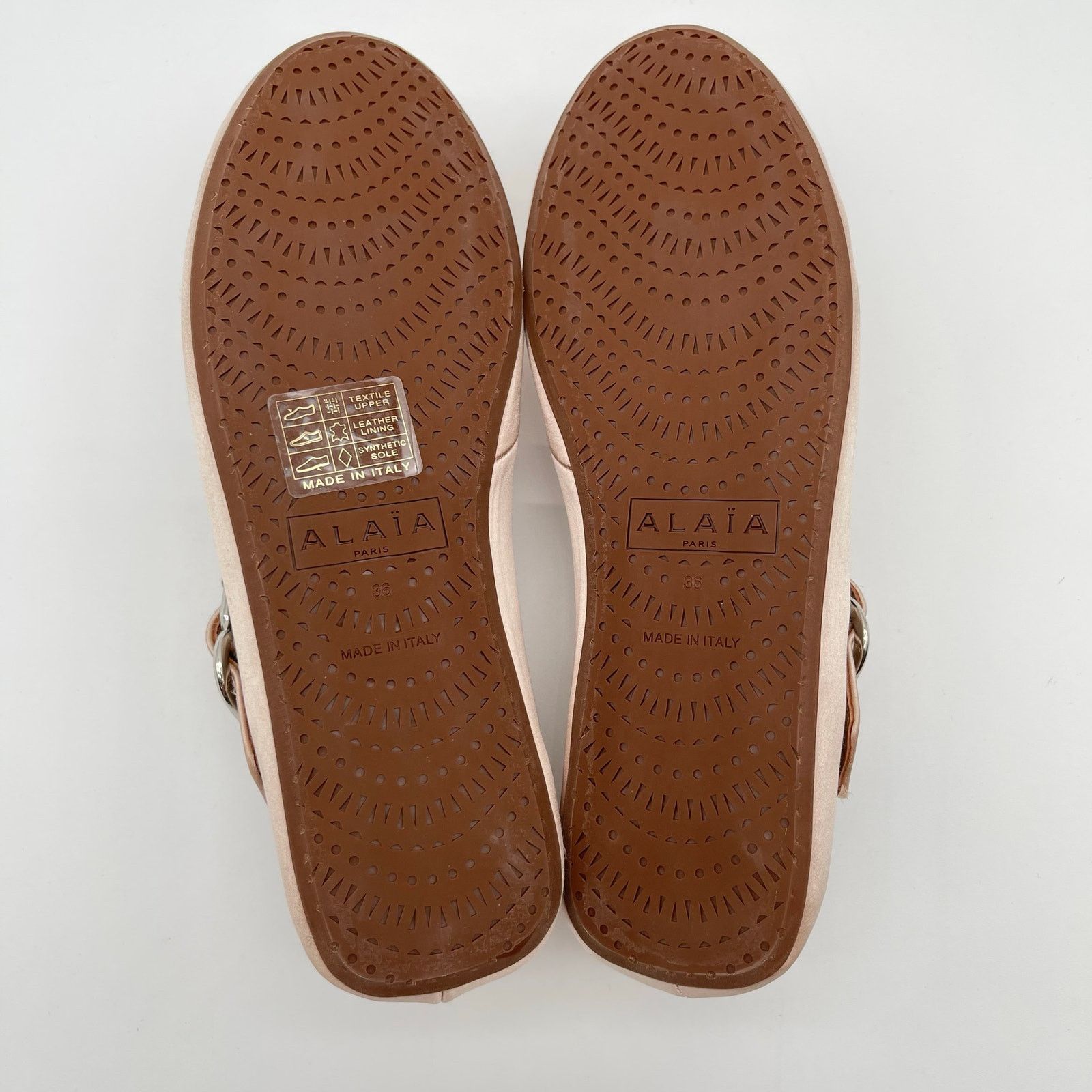 Alaia ALAIA | Criss Cross Satin Ballet Flat in Nude Baby Pink 36 Size US 6 / IT 36 - 14 Thumbnail