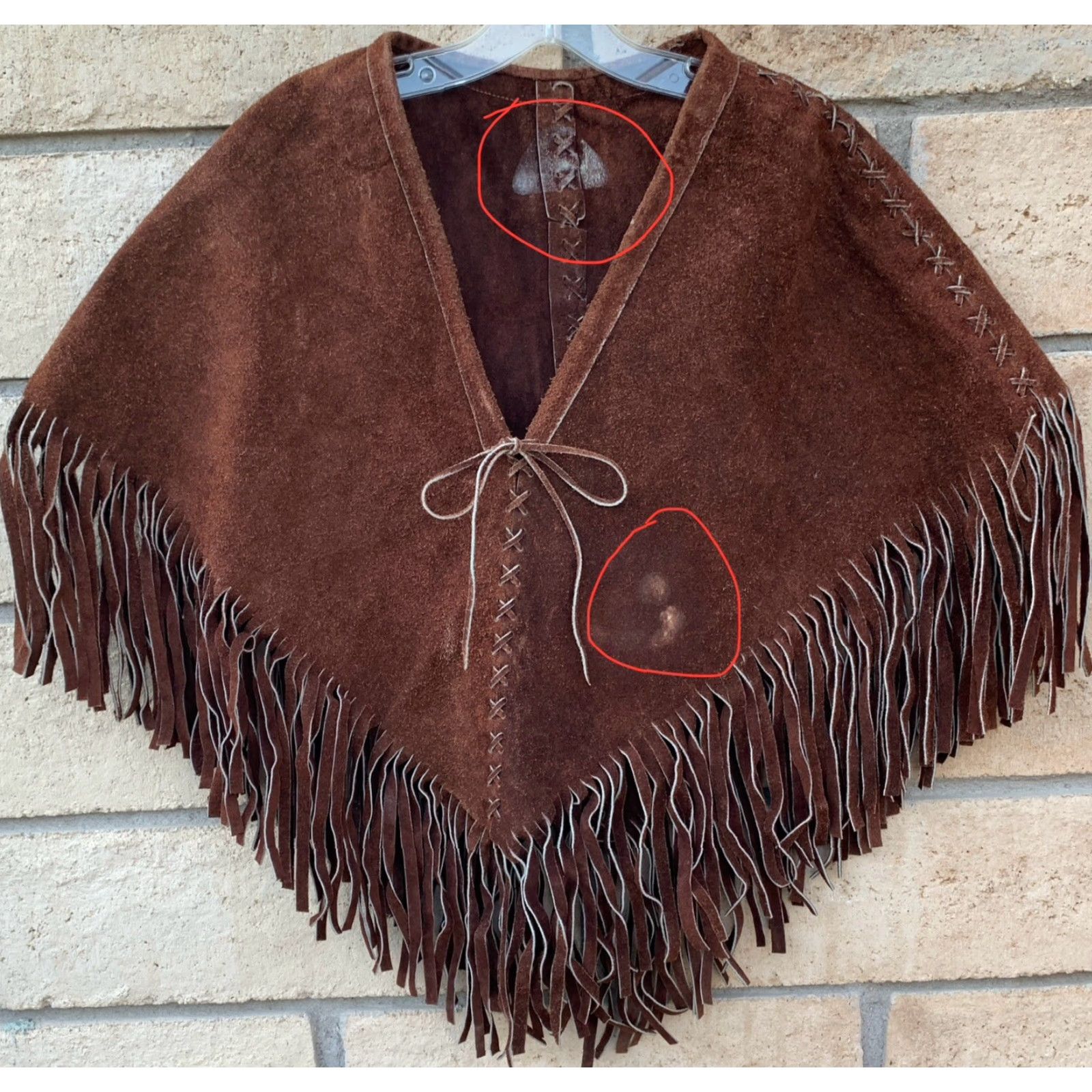 Vintage VINTAGE Western Suede Poncho Fringe Cowgirl Boho Hippie Chic Western Poncho Brown Suede Shirt Womens Mens Adults Boys Girls Size ONE SIZE - 7 Thumbnail