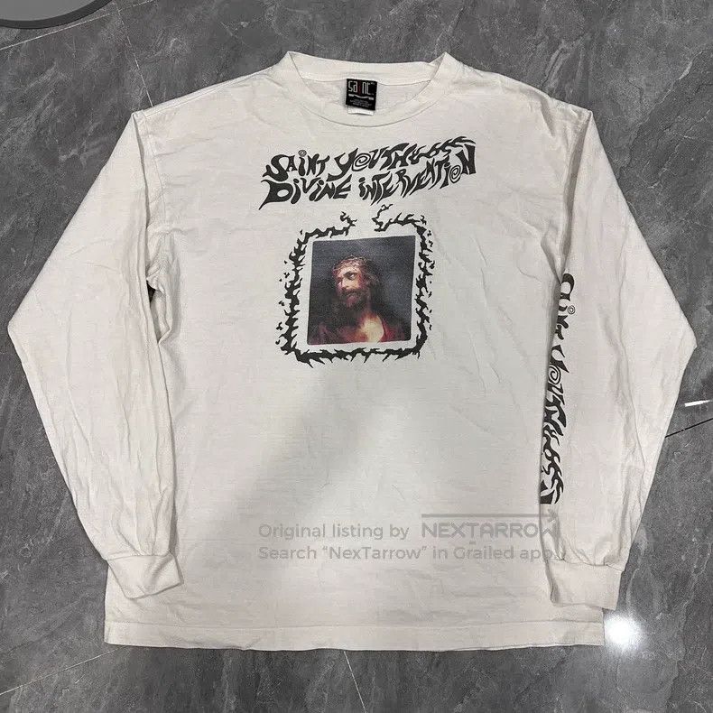 Saint Michael Saint Michael God's profile face frame washed old long sle Size US XL / EU 56 / 4 - 1 Thumbnail