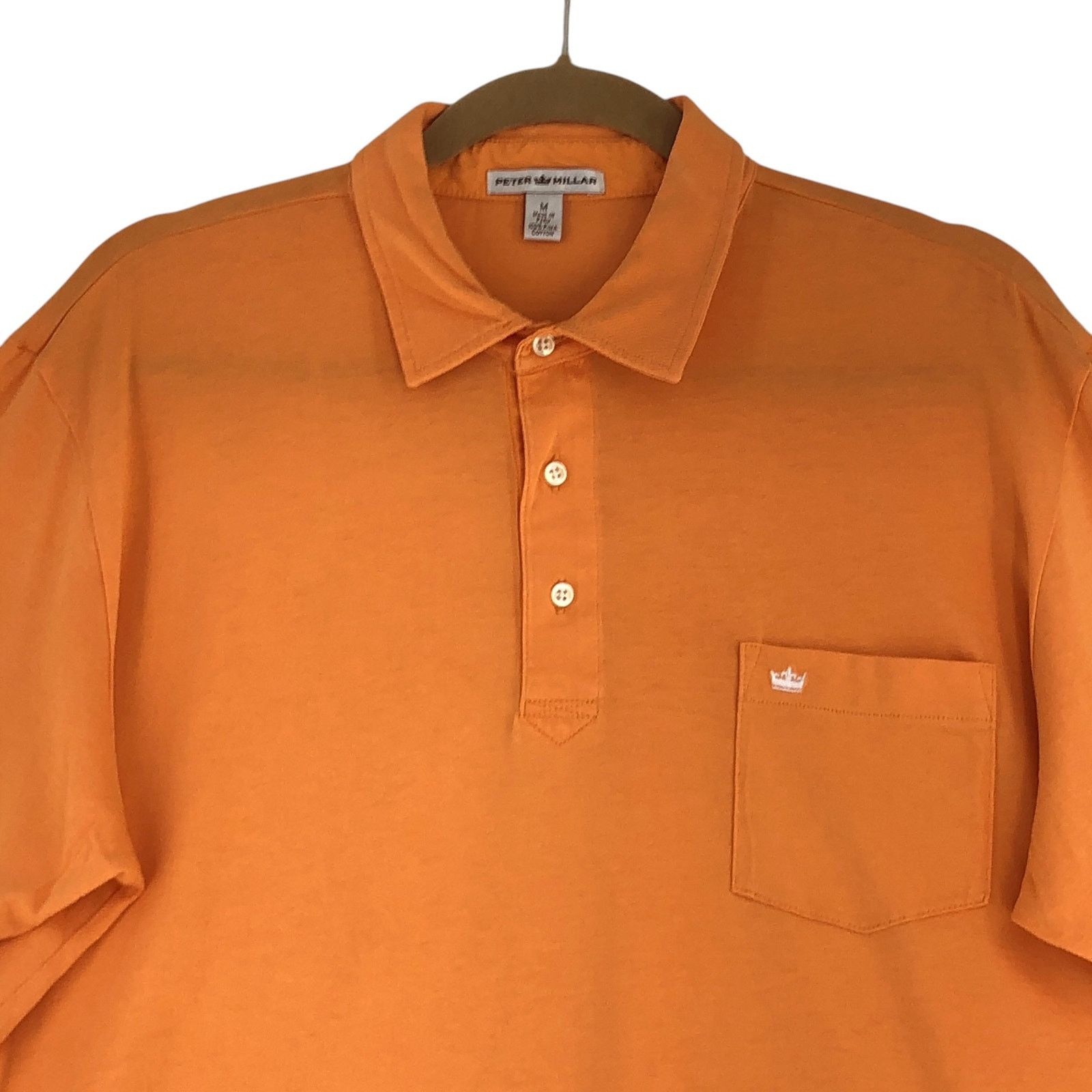 Peter Millar Peter Millar Size M Shirt Pima Cotton Polo Orange Size US M / EU 48-50 / 2 - 2 Thumbnail
