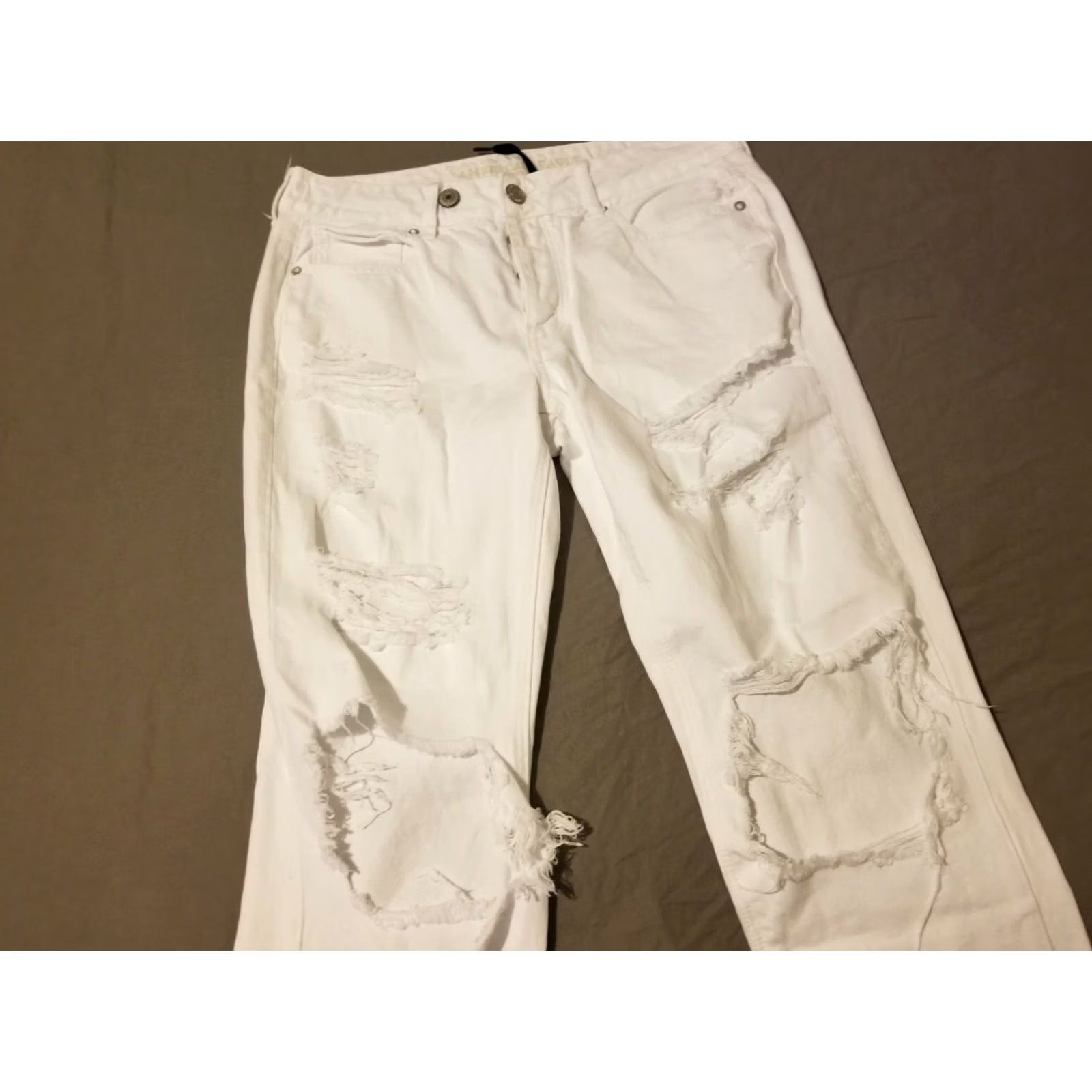 American Eagle Outfitters Womens American Eagle Outfitters Jeans 10 White Denim Tapered Size 32" / US 10 / IT 46 - 4 Thumbnail