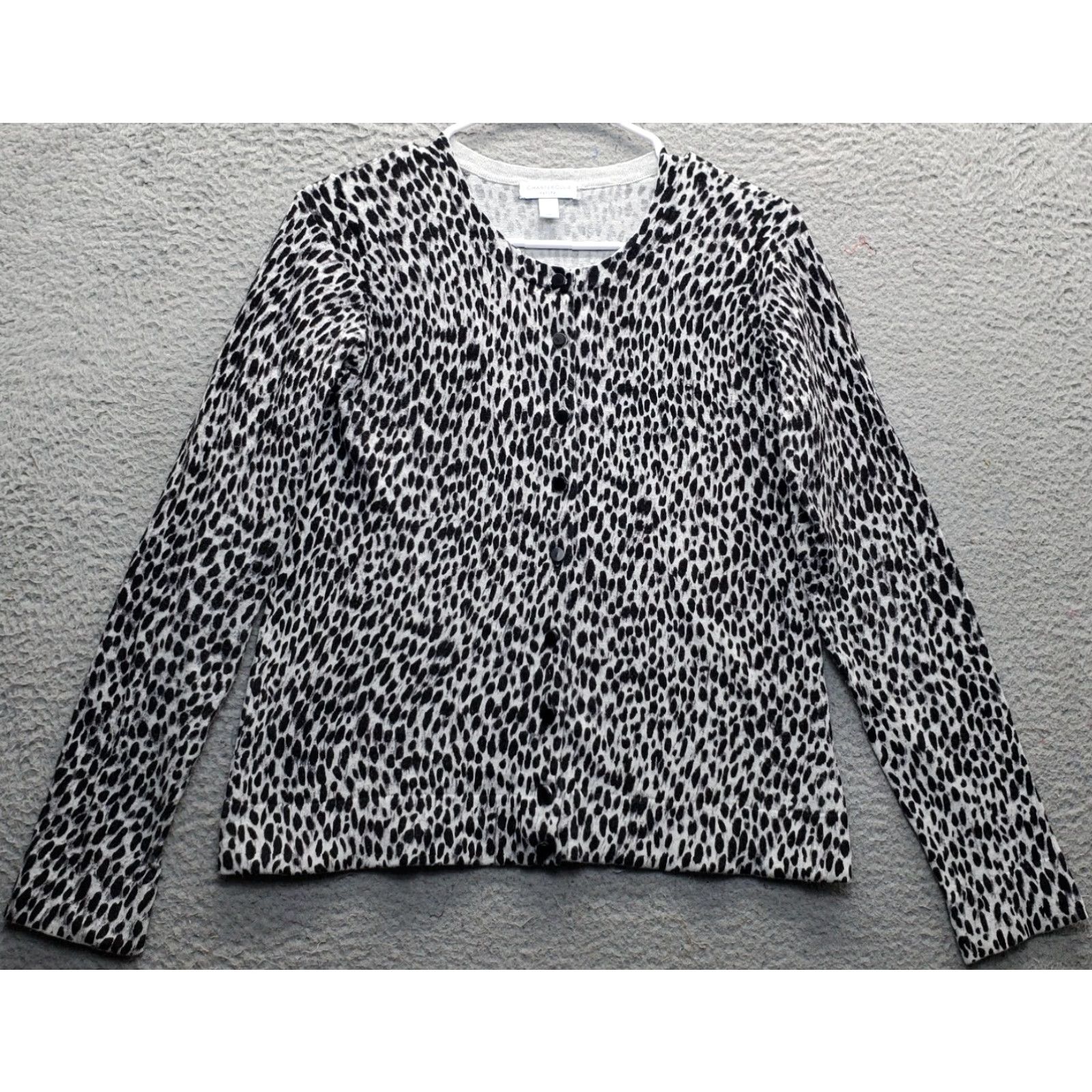 Charter Club Charter Club Cardigan Women's PS Multi Leopard Print Long Sleeve Button Front - Womens Size PS - Knit Cotton - Casual, Fall, Winter - Regular Fit Size S / US 4 / IT 40 - 2 Thumbnail