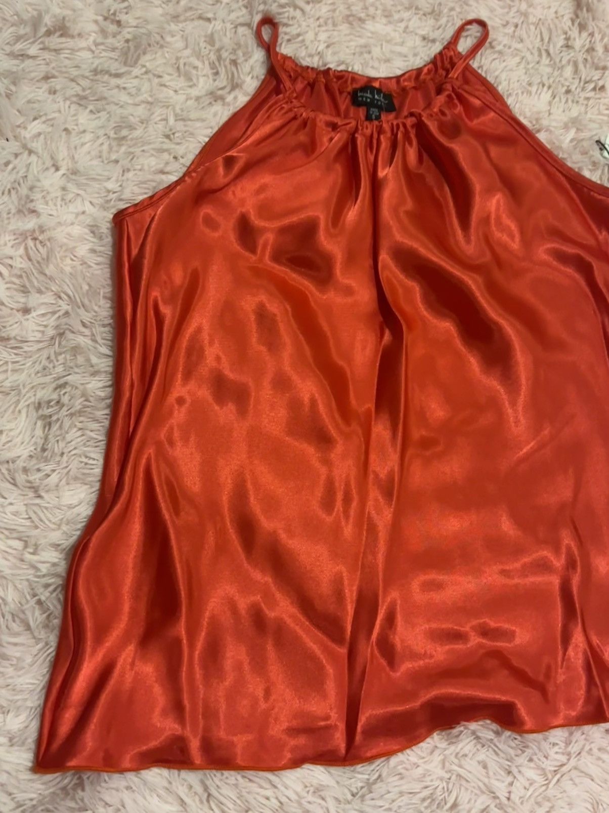 Nicole Miller NWT Nicole Miller New York Soft Red Satin Womens Tank Top XS Size XS / US 0-2 / IT 36-38 - 6 Thumbnail