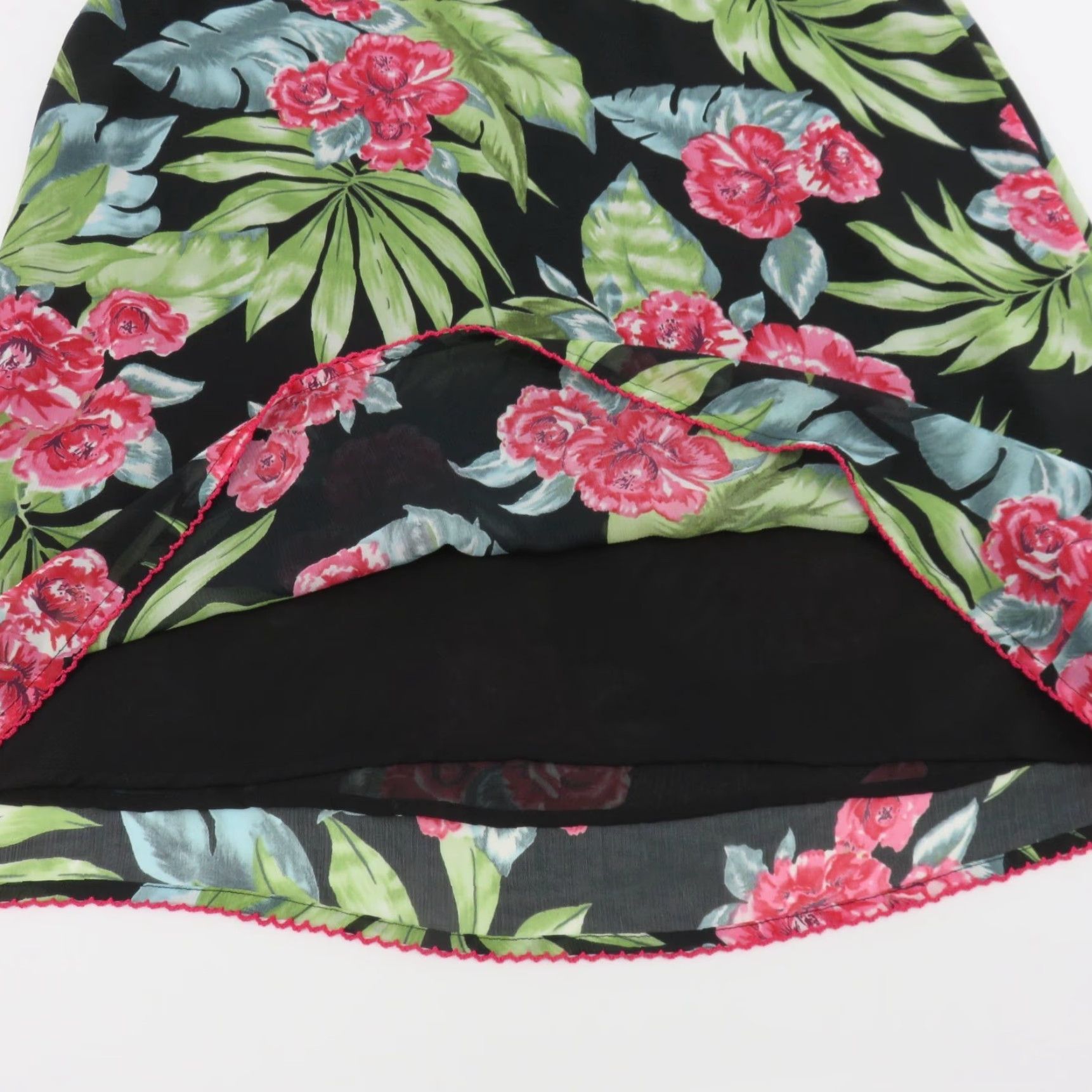 Vintage VINTAGE Nine & Company Petite 2P Black Floral Pencil Skirt Knee Length Women's Skirt, Lined, Zip Closure, Polyester, 90s Size 26" / US 2 / IT 38 - 6 Thumbnail