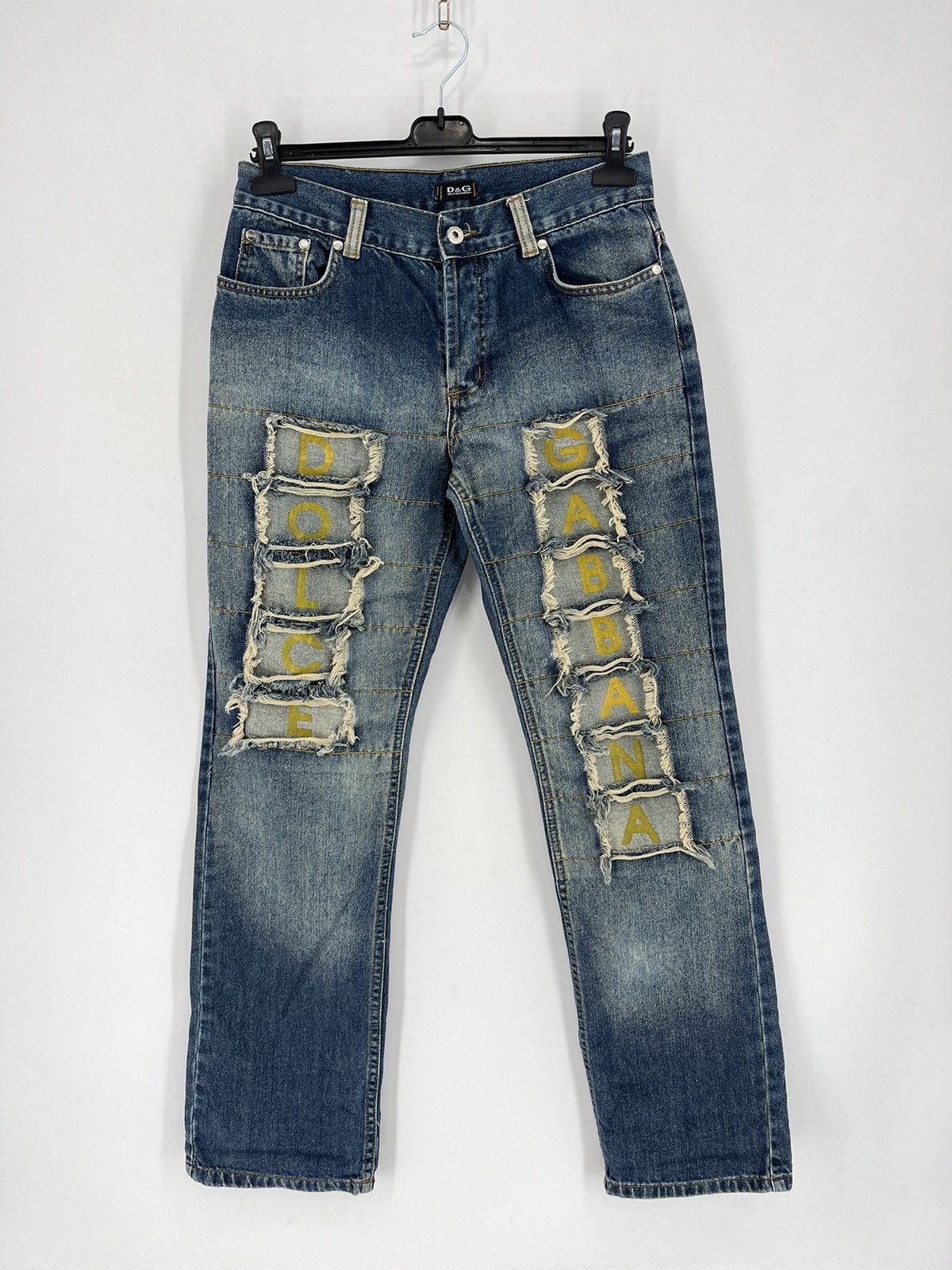 Dolce & Gabbana Vintage Dolce Gabbana Big Logo Distressed Denim Jeans W29 Size US 29 - 1 Thumbnail