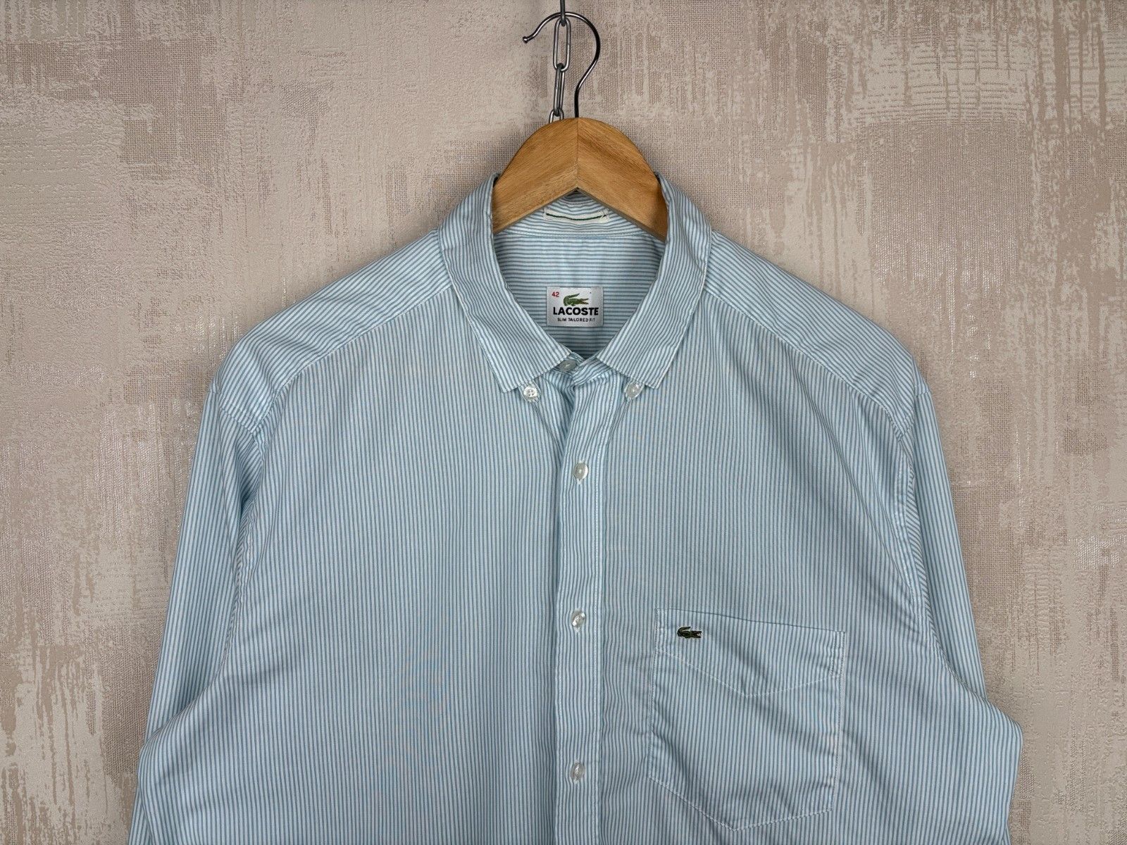 Lacoste Lacoste Striped Shirt Long Sleeve Pocket Slim Tailored Fit Size US L / EU 52-54 / 3 - 4 Thumbnail