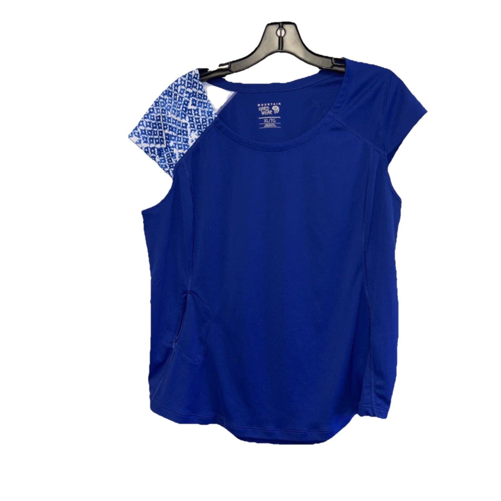 Mountain Hardwear VINTAGE not applicable, so: Mountain Hardwear River Gorge T-Shirt Women XL Blue Pocket Short Sleeve Zip Size 40" / US 18 - 2 Thumbnail