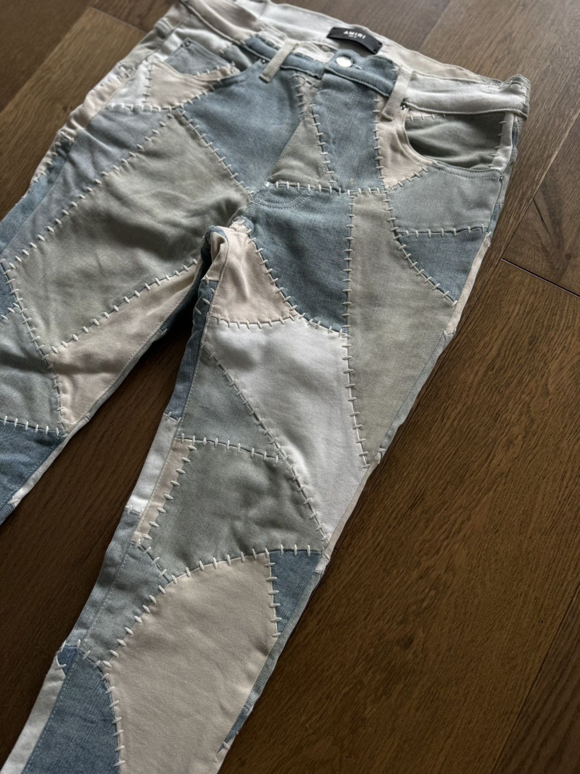 Amiri Amiri Jeans Patchwork Stitched Skinny Denim Size US 32 / EU 48 - 2 Thumbnail