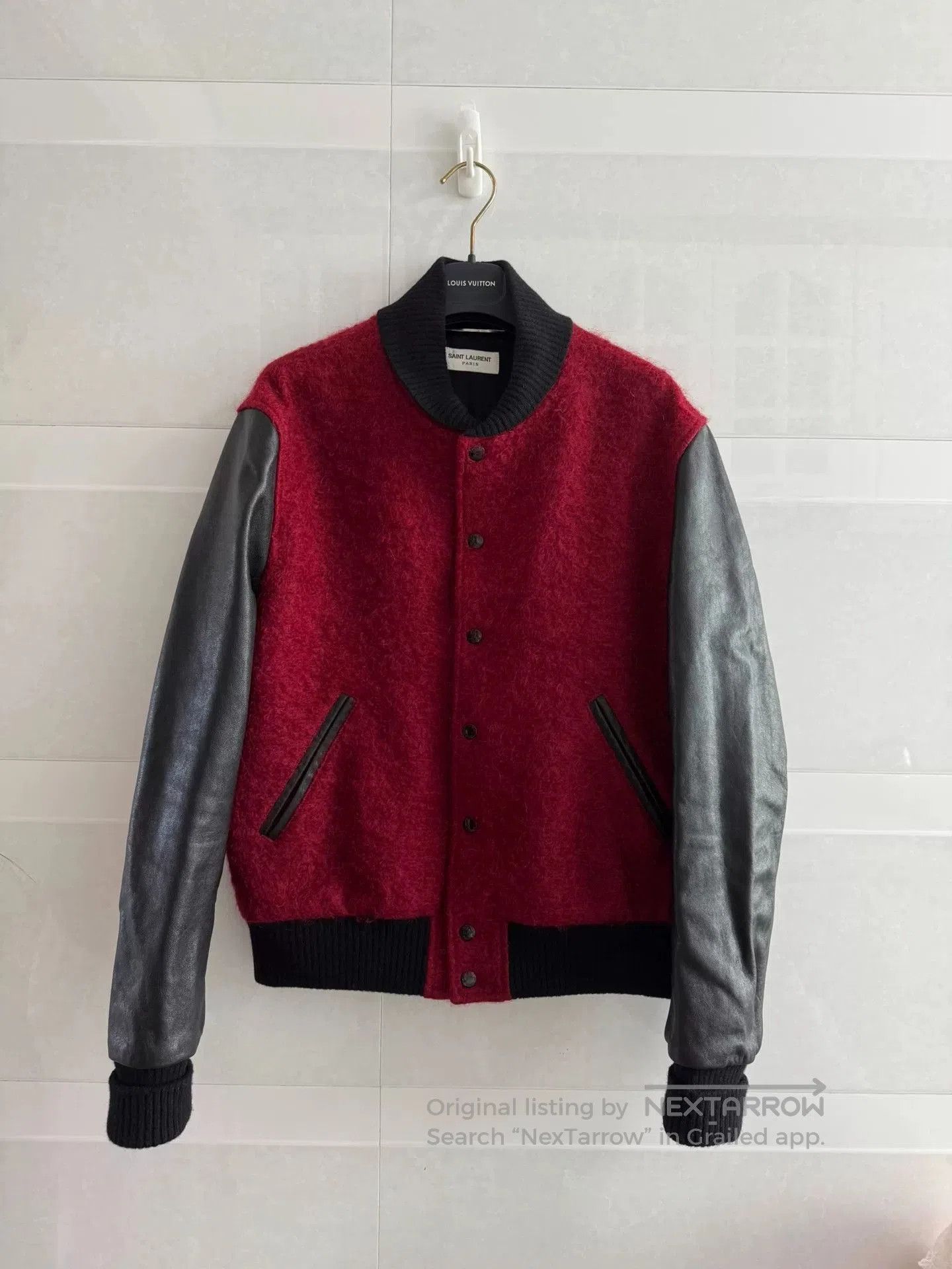 Saint Laurent Paris Saint Laurent Red Black Leather Sleeve Jacket. Size US S / EU 44-46 / 1 - 1 Thumbnail