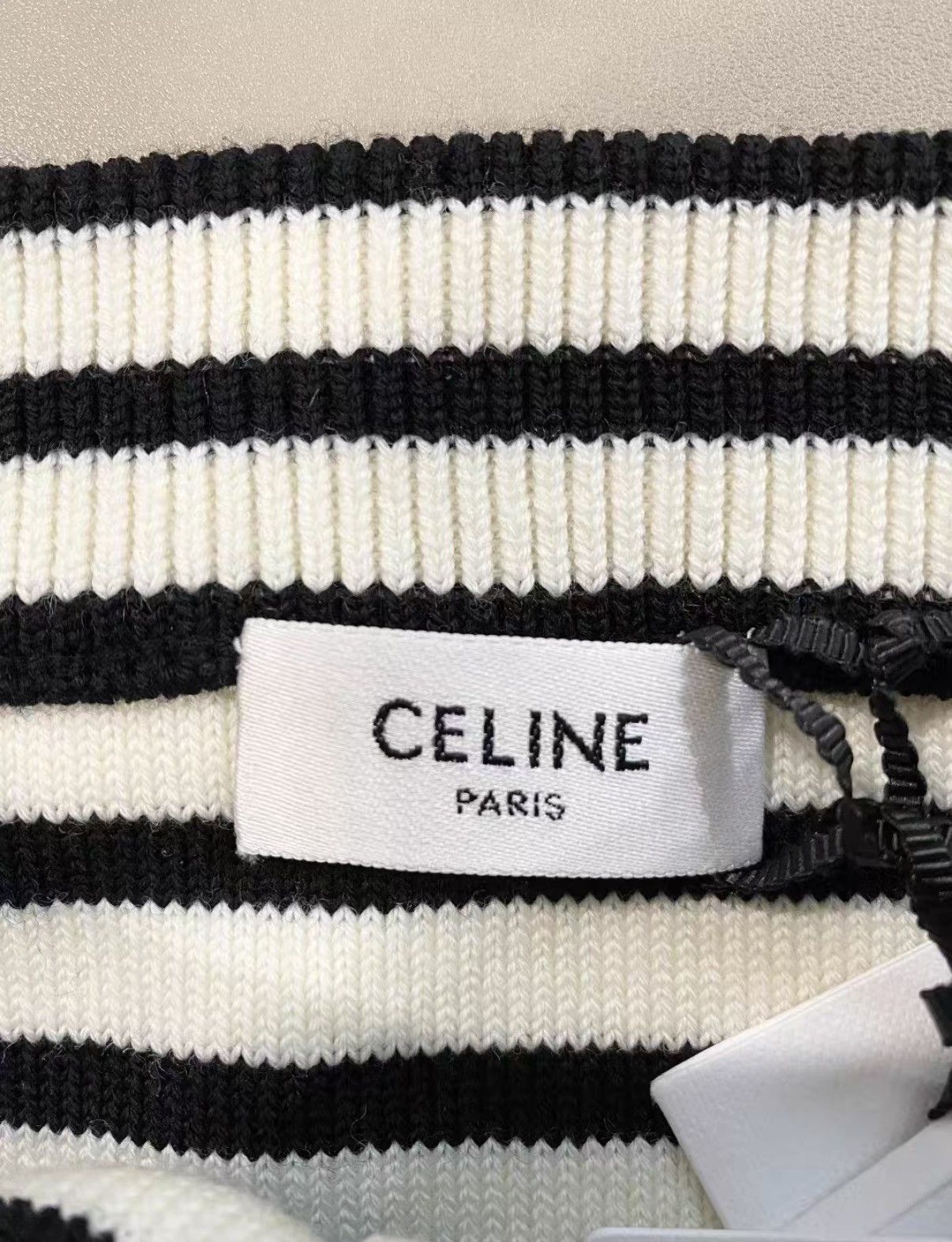 Celine Celine Striped Knit Bustier Dress with Gold Buttons J33 Size XS / US 0-2 / IT 36-38 - 2 Thumbnail