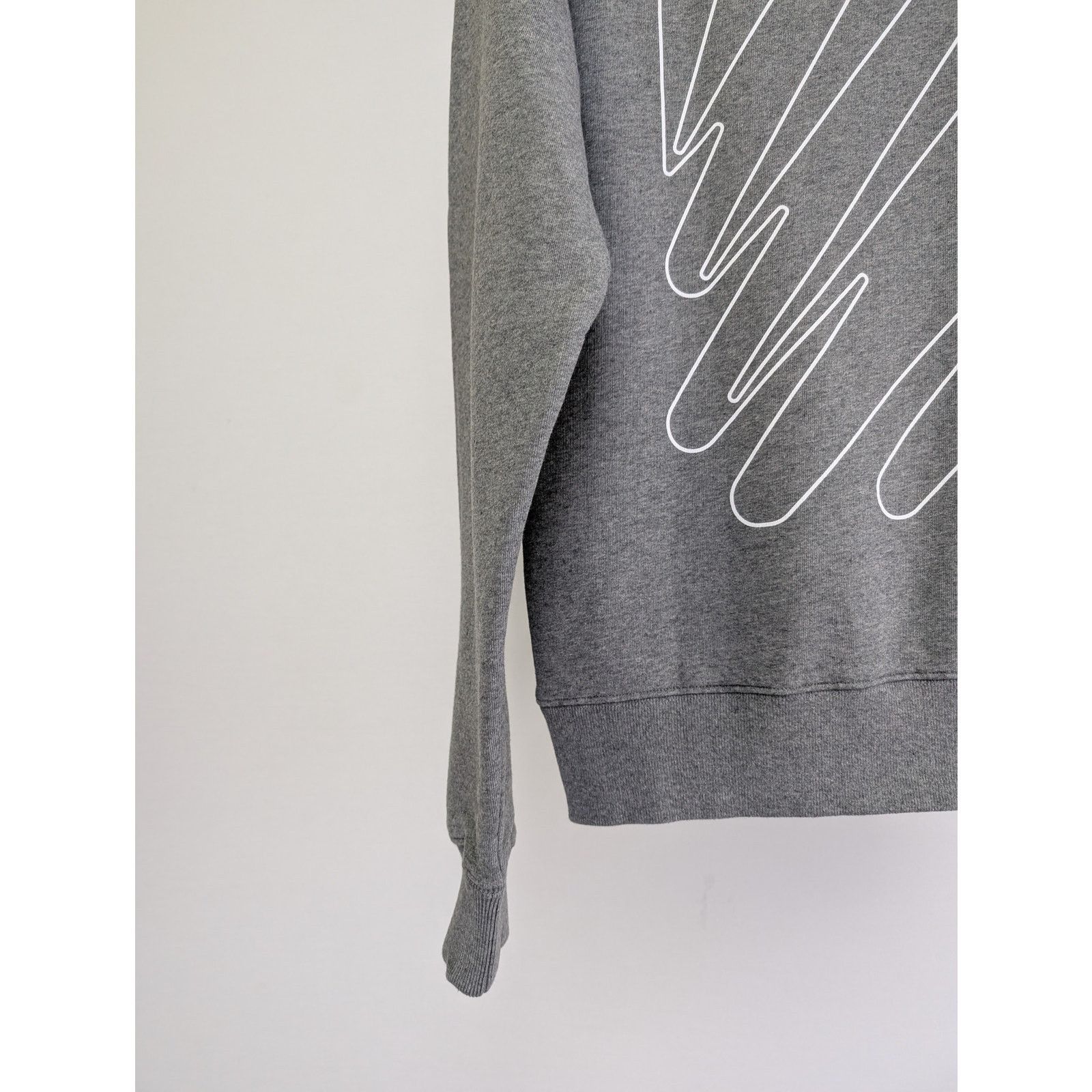 Off-White o1rshd1 Wave outl Diag Slim Crewneck sweatshirt Melange Grey Size US S / EU 44-46 / 1 - 9 Thumbnail