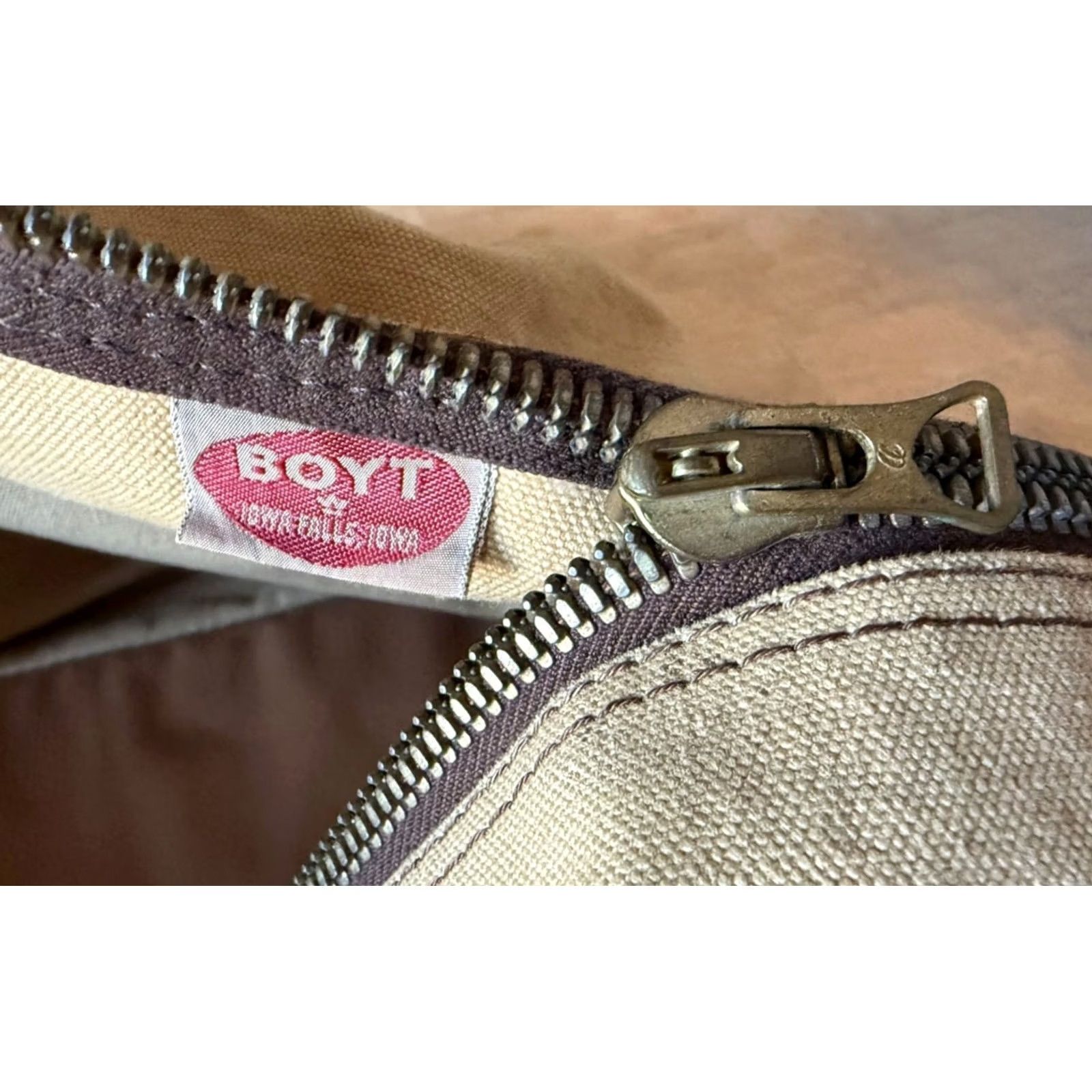 Vintage VINTAGE Boyt Canvas Duffle Bag - Tan - Large - Travel - 30x13x12 in - Unisex Adults - Double Handles - Zip - Top Handle - Canvas Size US L / EU 52-54 / 3 - 8 Thumbnail