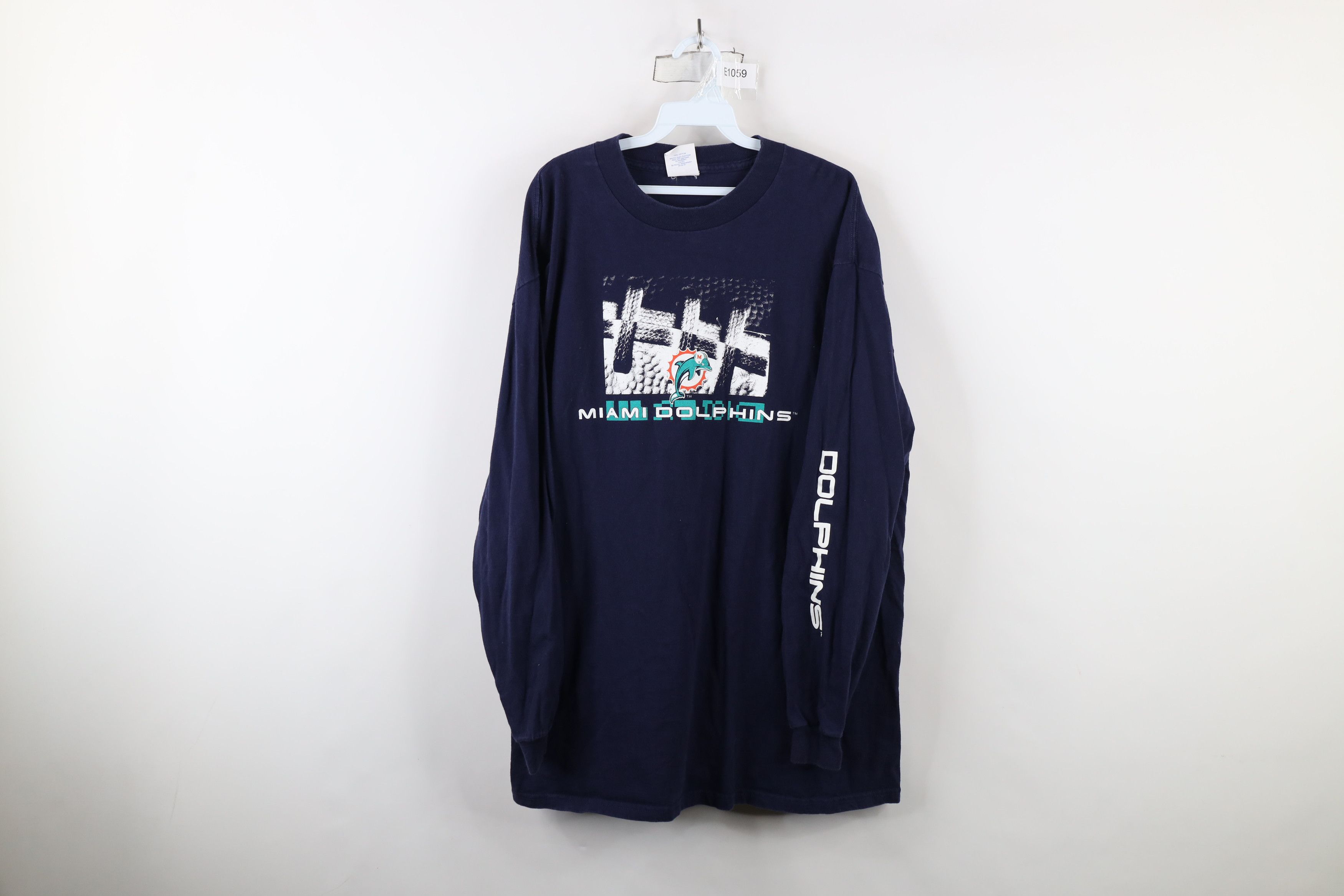 Majestic × Vintage Vintage 90s Majestic Football Long Sleeve T-Shirt Blue USA Size US XL / EU 56 / 4 - 1 Thumbnail