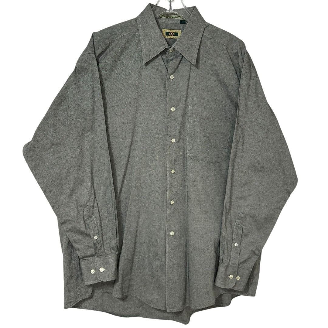 Joseph Abboud Joseph Abboud Gray Egyptian Cotton Long Sleeve Button-Up Shi Size US XL / EU 56 / 4 - 1 Thumbnail