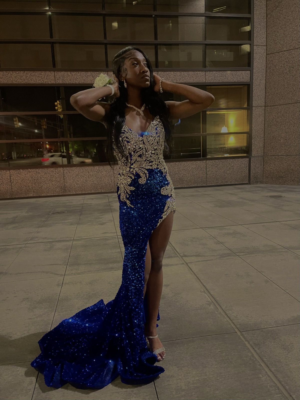 Other Strapless Royal blue gown silver accents Size XXS / US 00 / IT 34 - 3 Thumbnail