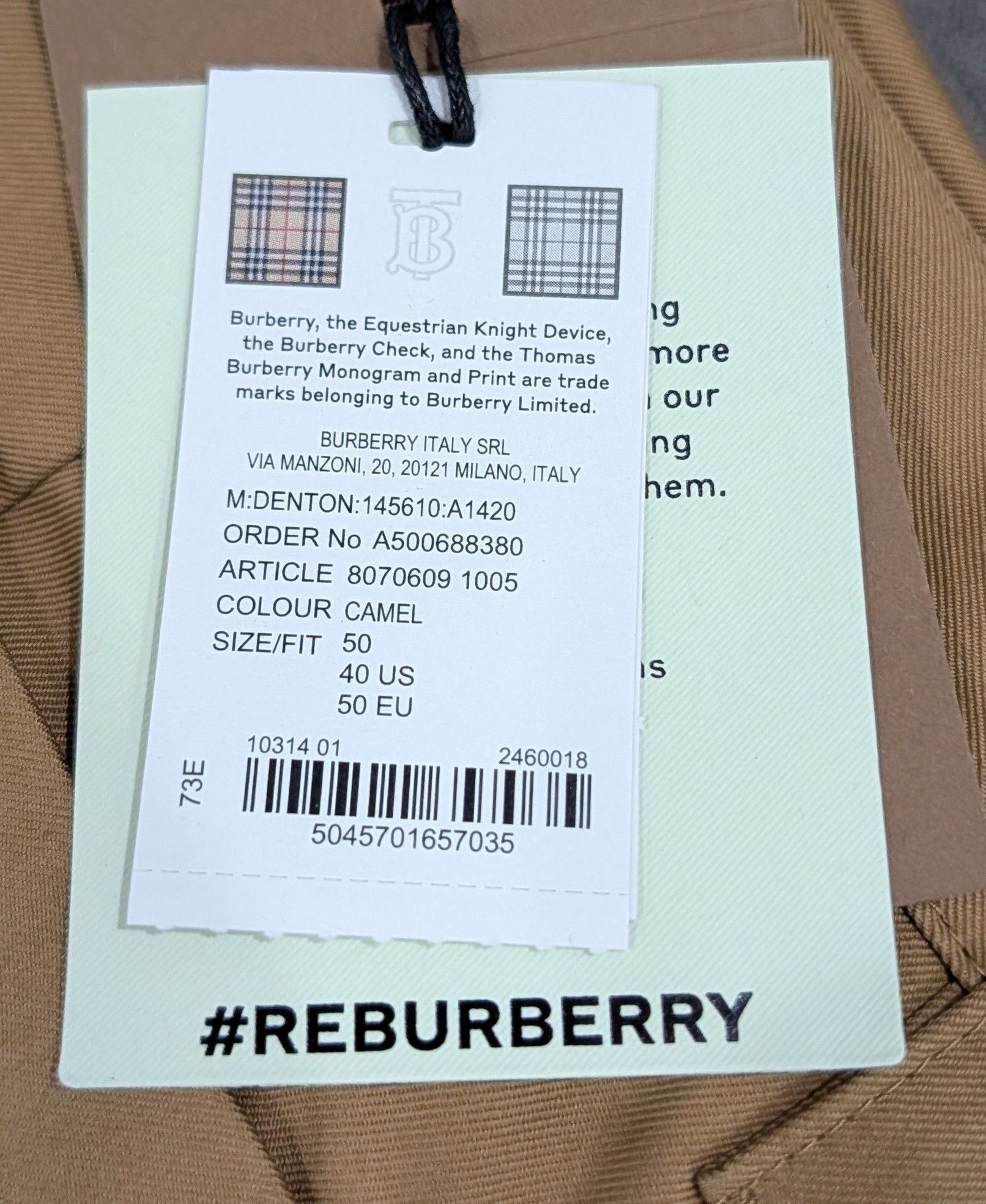 Burberry Burberry "Denton" Cotton Cargo Pants Camel 50 US 34 Size US 34 / EU 50 - 11 Thumbnail