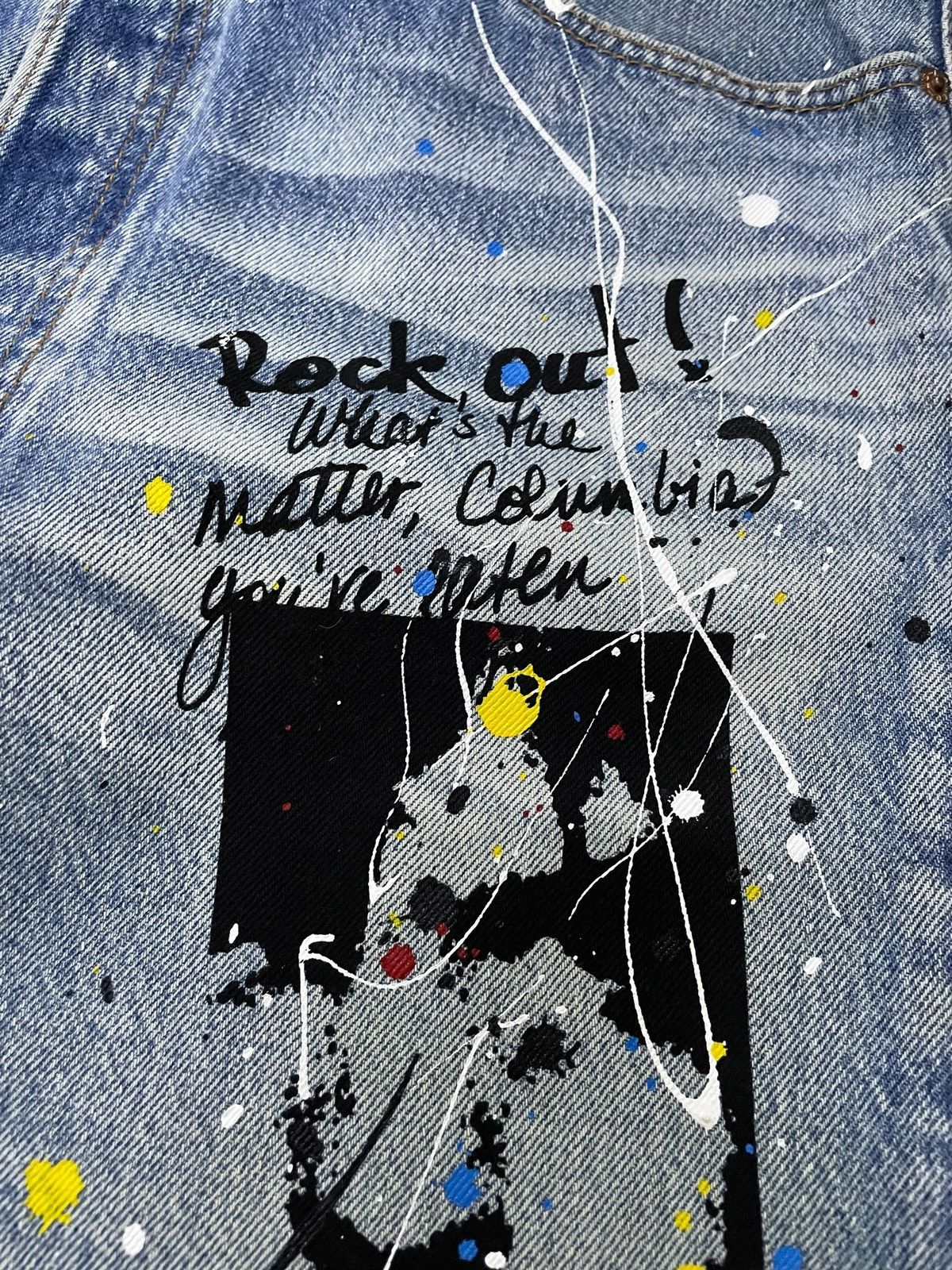 Hysteric Glamour × Levi's × Seditionaries Vintage Levis 501 Riot Poems Paint Splatter Jeans Size US 34 / EU 50 - 9 Thumbnail