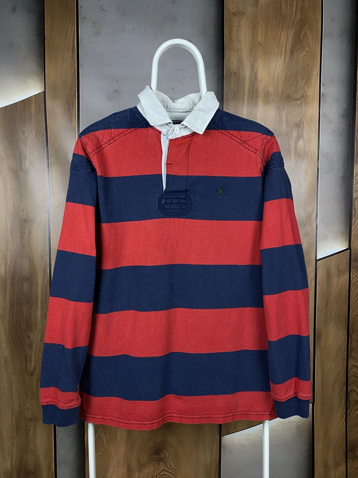 Polo Ralph Lauren 🎠Vintage 90s Sweatshirt Rugby Polo Ralph Lauren Striped Tee🎠 Size US M / EU 48-50 / 2 - 1 Thumbnail