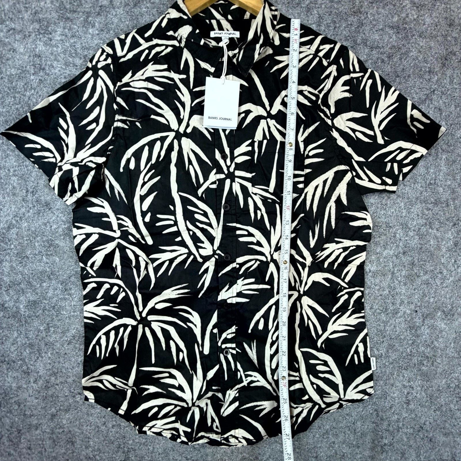 Banks Journal Banks Journal Grove Shirt Dirty Black White Tropical Palms Size US S / EU 44-46 / 1 - 4 Thumbnail