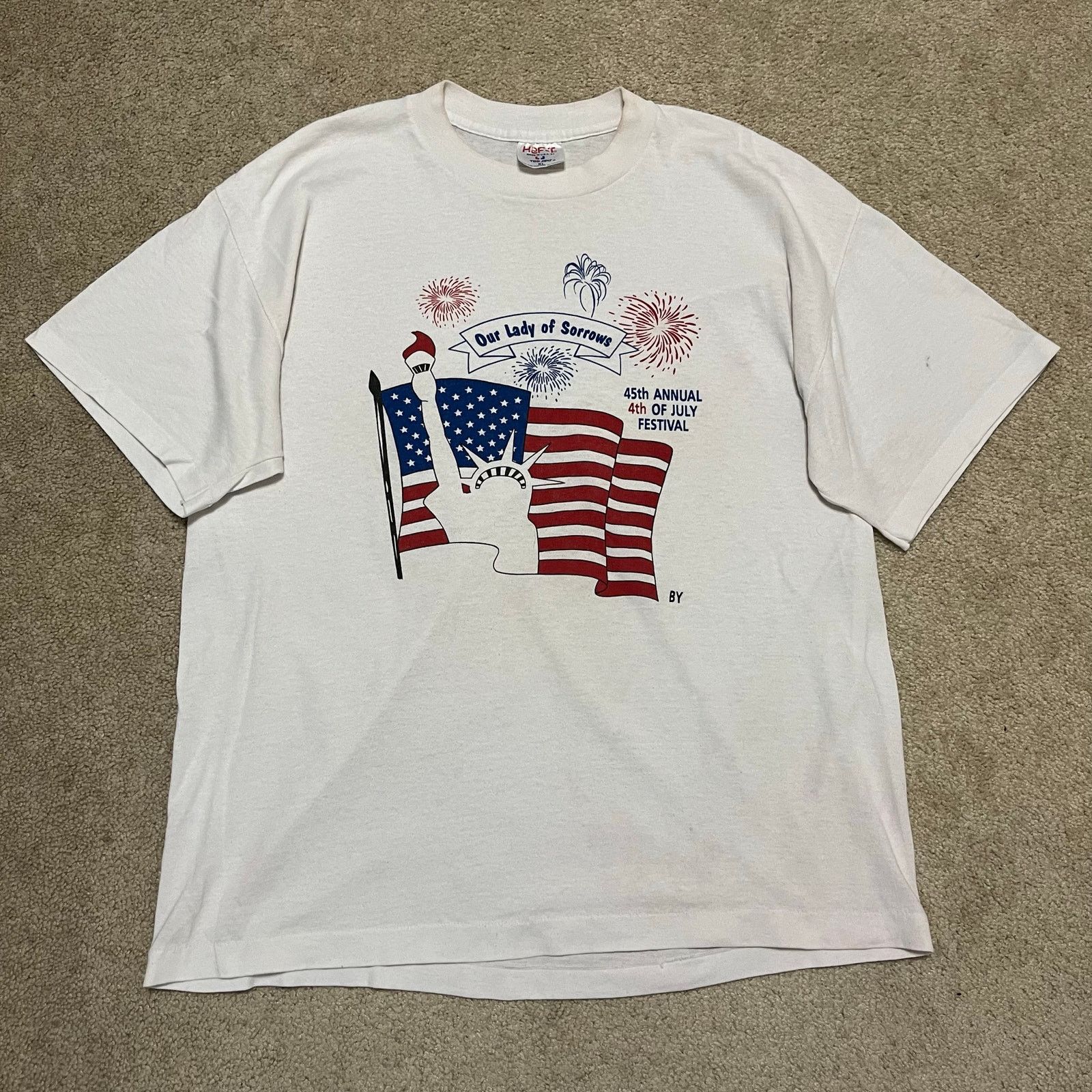 TEE JAYS Vintage Our Lady of Sorrows 4th of July Festival Tee XL Size US XL / EU 56 / 4 - 1 Thumbnail