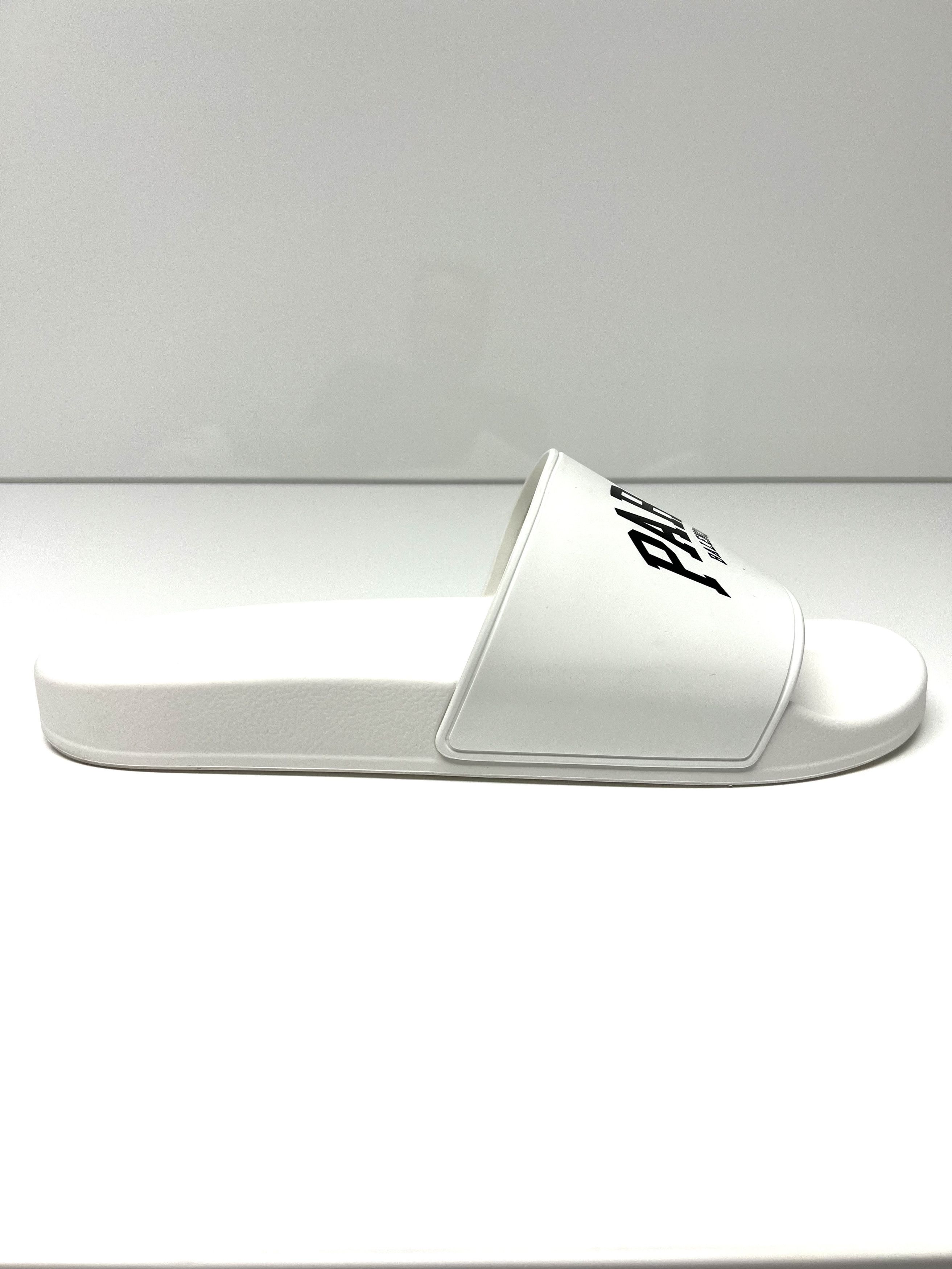 Balenciaga NEW, BALENCIAGA W/ LOGO DESIGN MENS RUBBER SLIDES Size US 12 / EU 45 - 8 Thumbnail