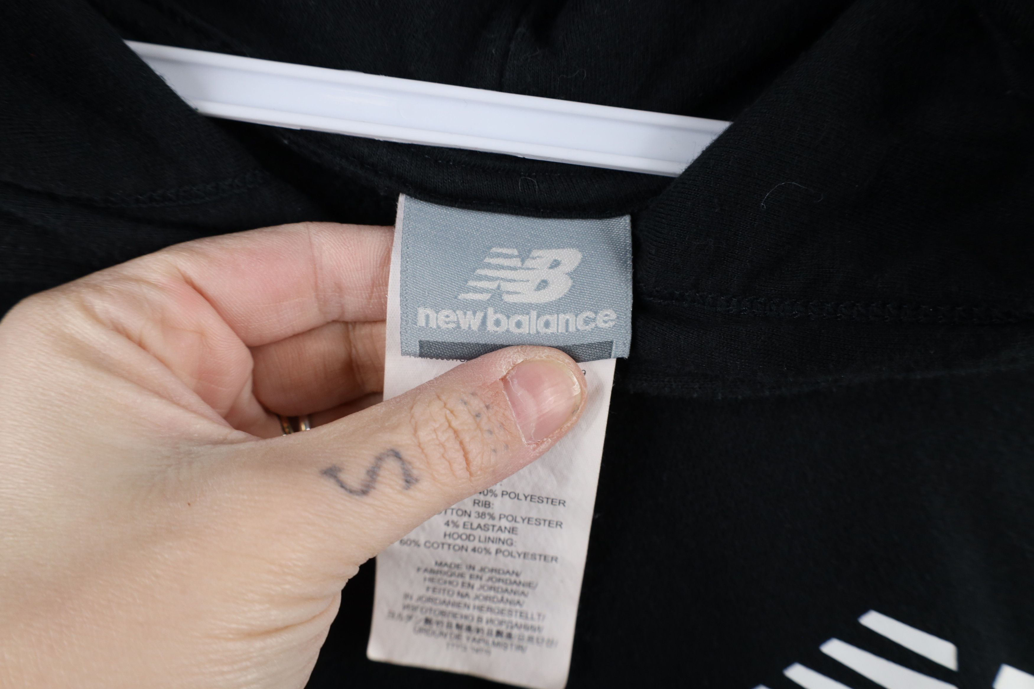 New Balance × Vintage Vintage Y2K New Balance Monogram Hoodie Sweatshirt Black Size M / US 6-8 / IT 42-44 - 7 Thumbnail