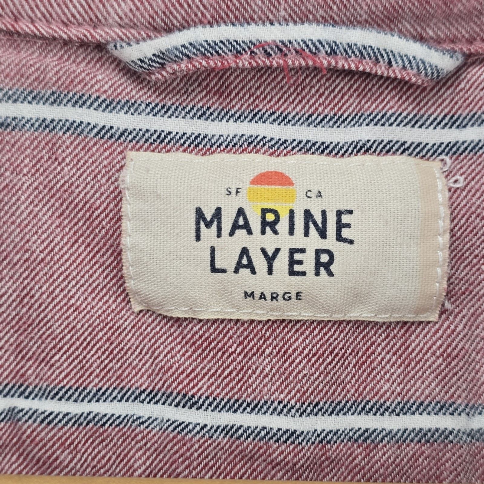 Marine Layer Marine Layer Alemany Striped Button Up Shirt Marge Red Size US L / EU 52-54 / 3 - 5 Thumbnail