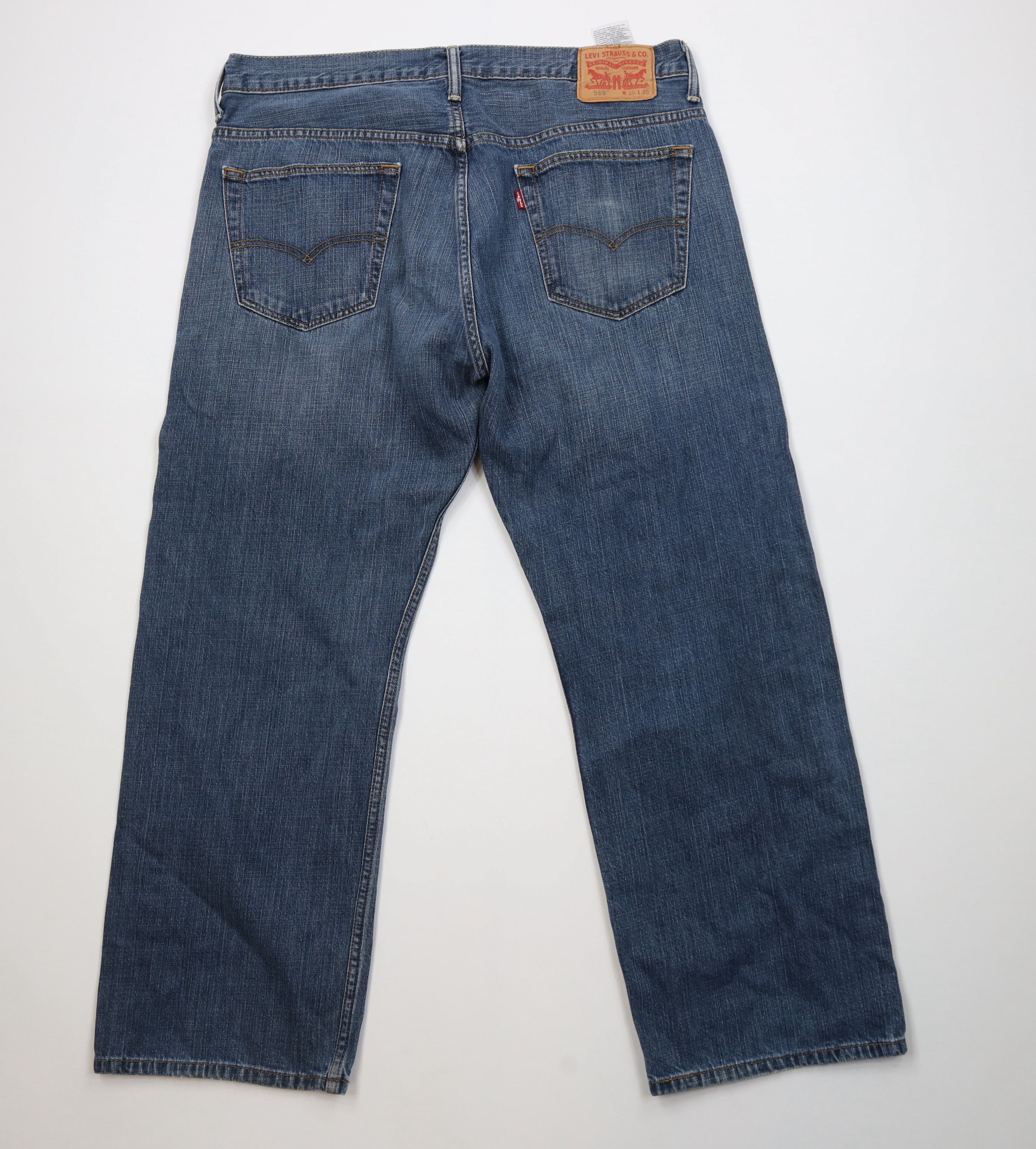 Levi's Vintage Y2K Levis 569 Straight Wide Leg Denim Jeans Blue Size US 36 / EU 52 - 11 Thumbnail