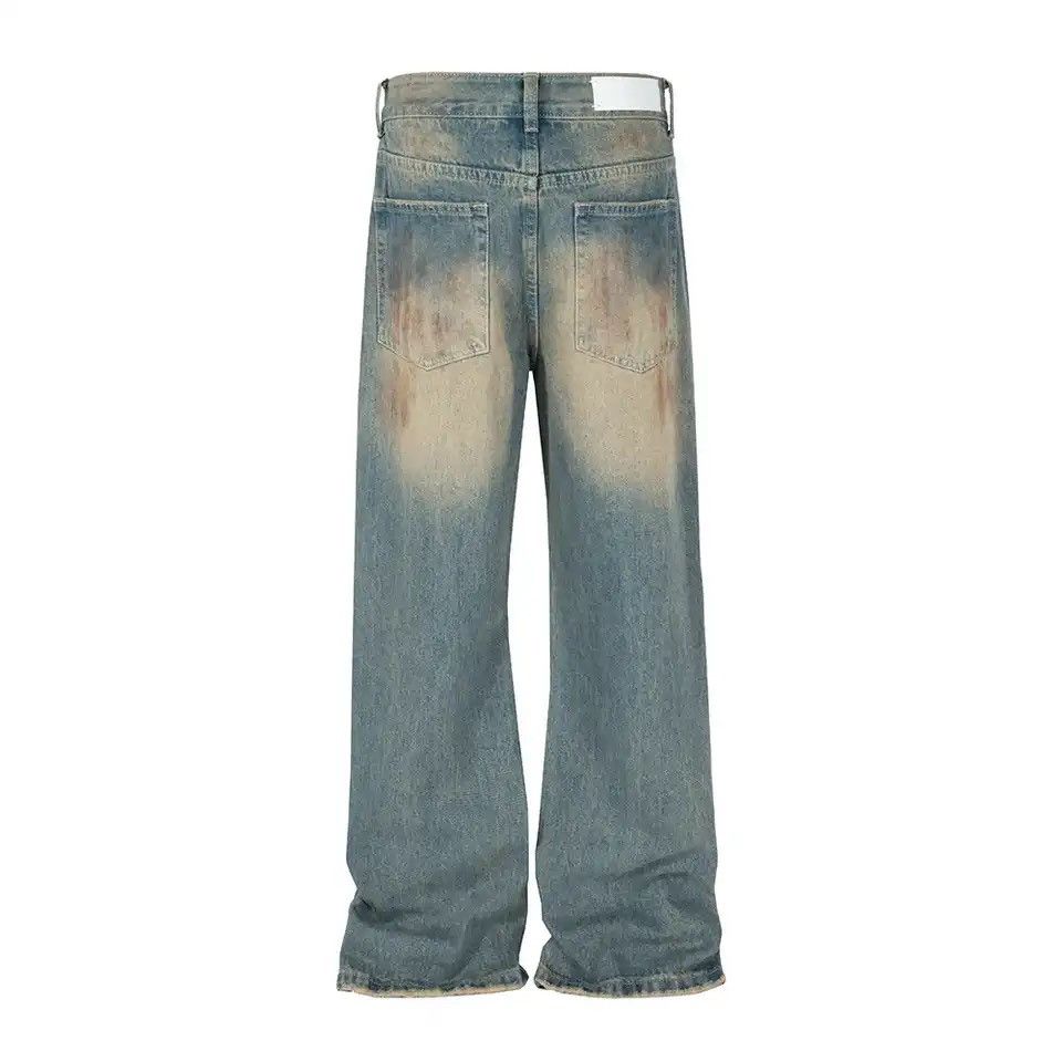 Japanese Brand × Vintage Handmade Distressed Mud Dyed Dirty Baggy Blue Jeans Size US 36 / EU 52 - 3 Thumbnail