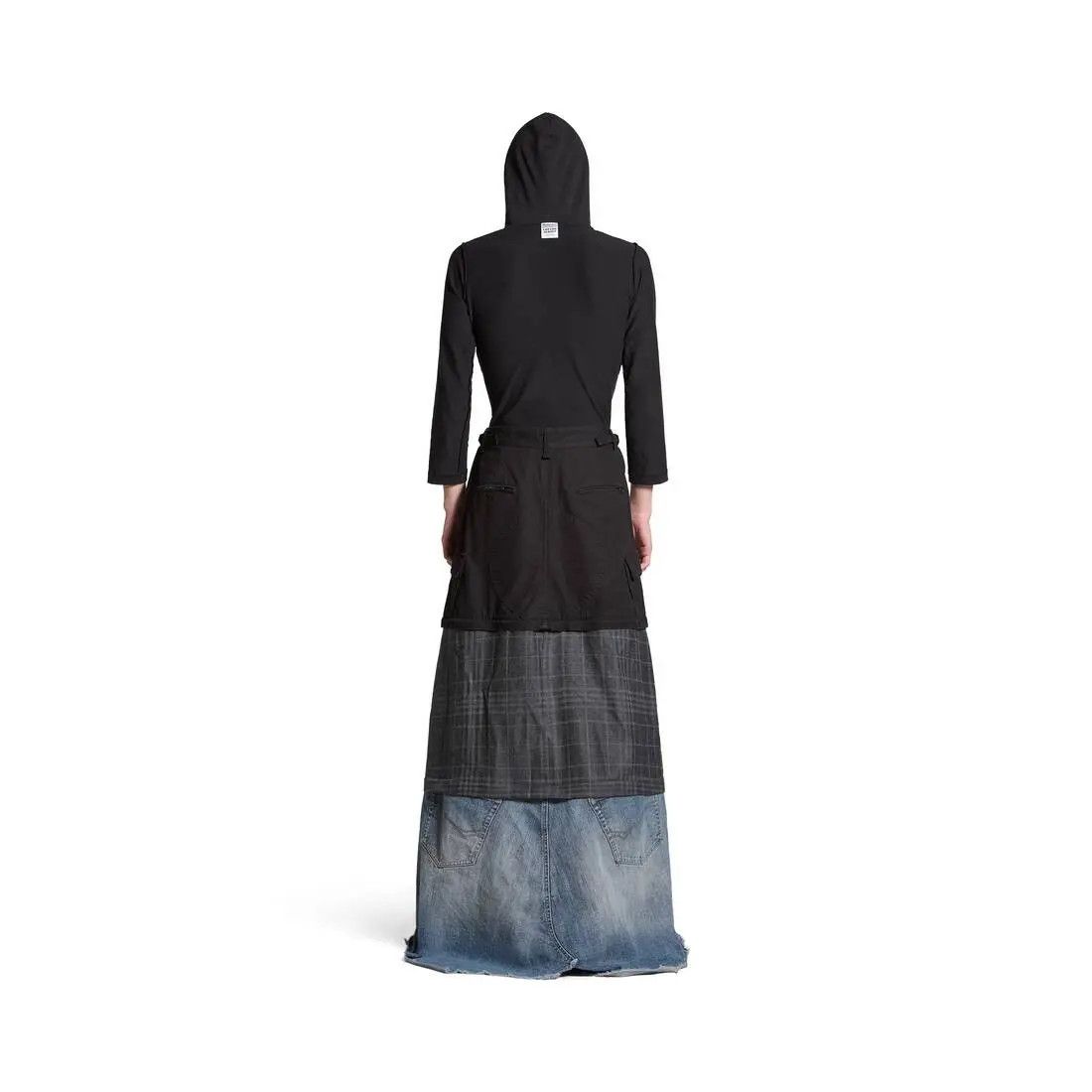 Balenciaga o1w1db10825 Maxi Layered Cargo Skirt in Multicolor Size 26" / US 2 / IT 38 - 4 Thumbnail
