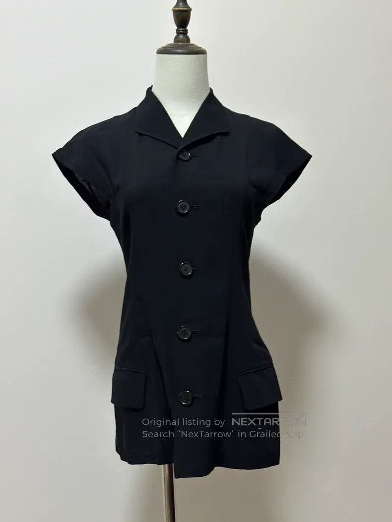 Yohji Yamamoto Yohji Yamamoto Black vertical button waist sleeveless blaz Size ONE SIZE - 1 Thumbnail
