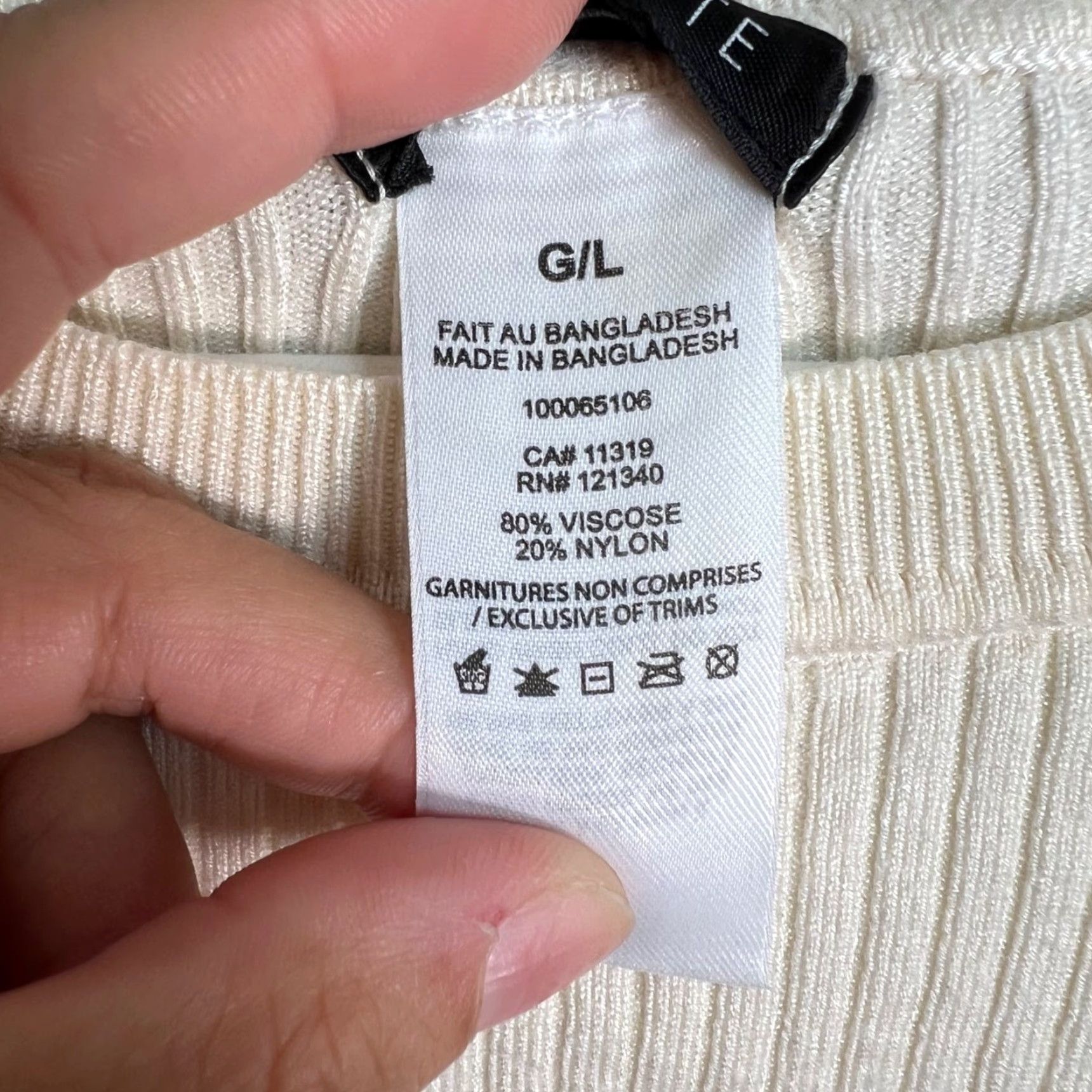Vintage VINTAGE Dynamite Cream Sweater Pullover Women’s Large Ivory Ribbed Knit Size L / US 10 / IT 46 - 4 Thumbnail