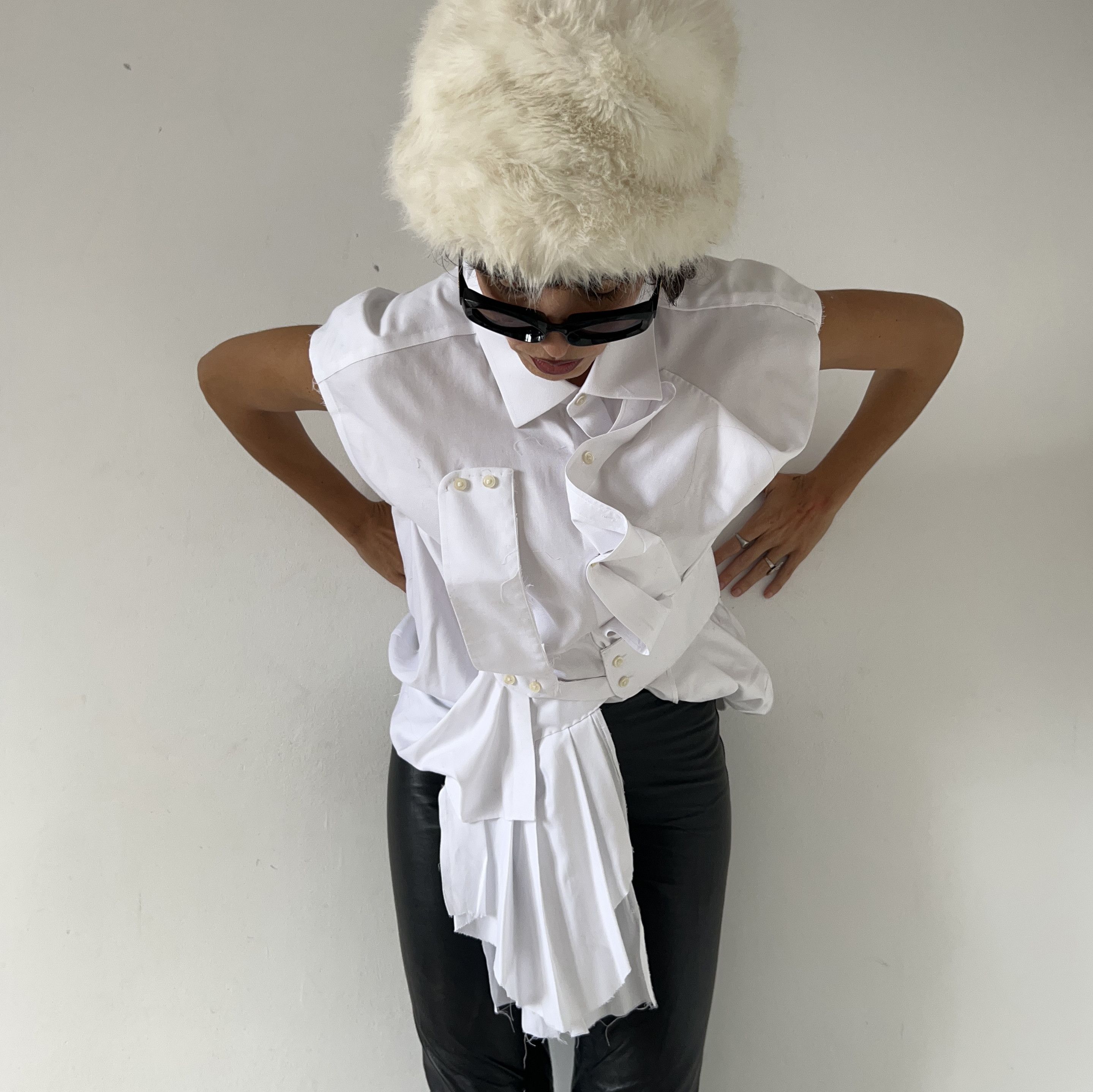 Deconstructed Upcycled Avant Garde Shirt