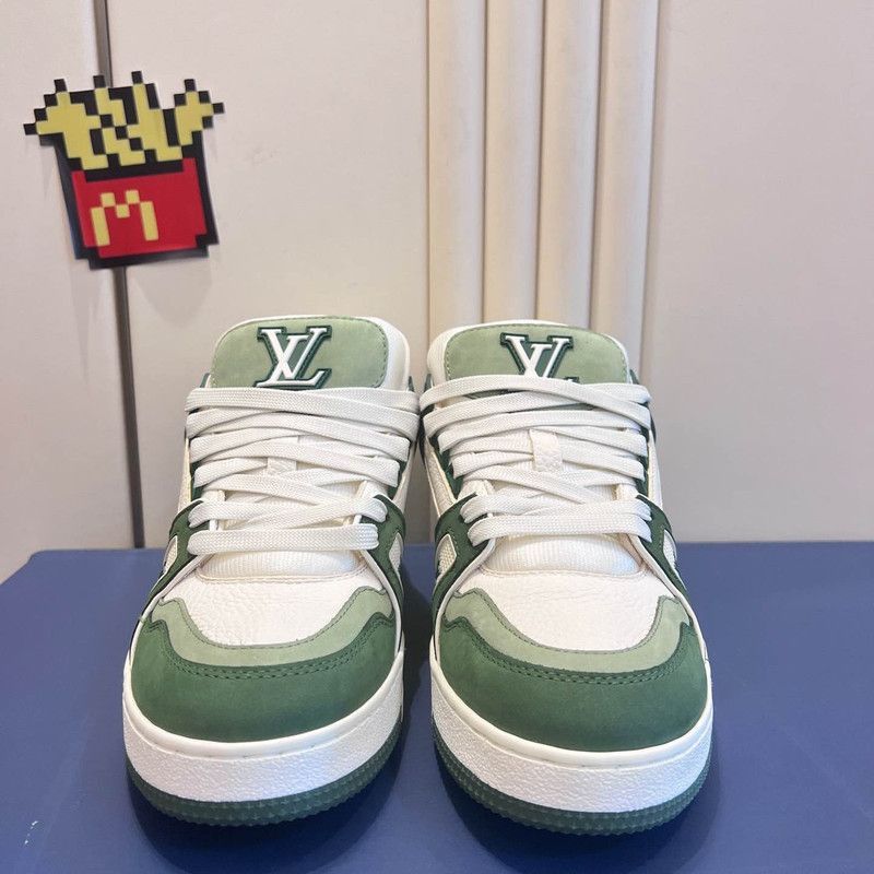 Louis Vuitton Louis Vuitton Green and White Trainer Sneaker -2508 Size US 8.5 / EU 41-42 - 2 Thumbnail