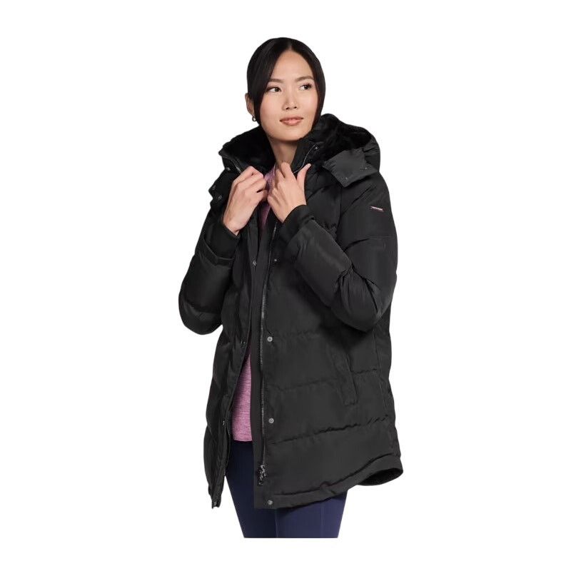 SKECHERS Skechers On-The-GO Cozy Fit Down Black Parka - Size M - New Size M / US 6-8 / IT 42-44 - 2 Thumbnail