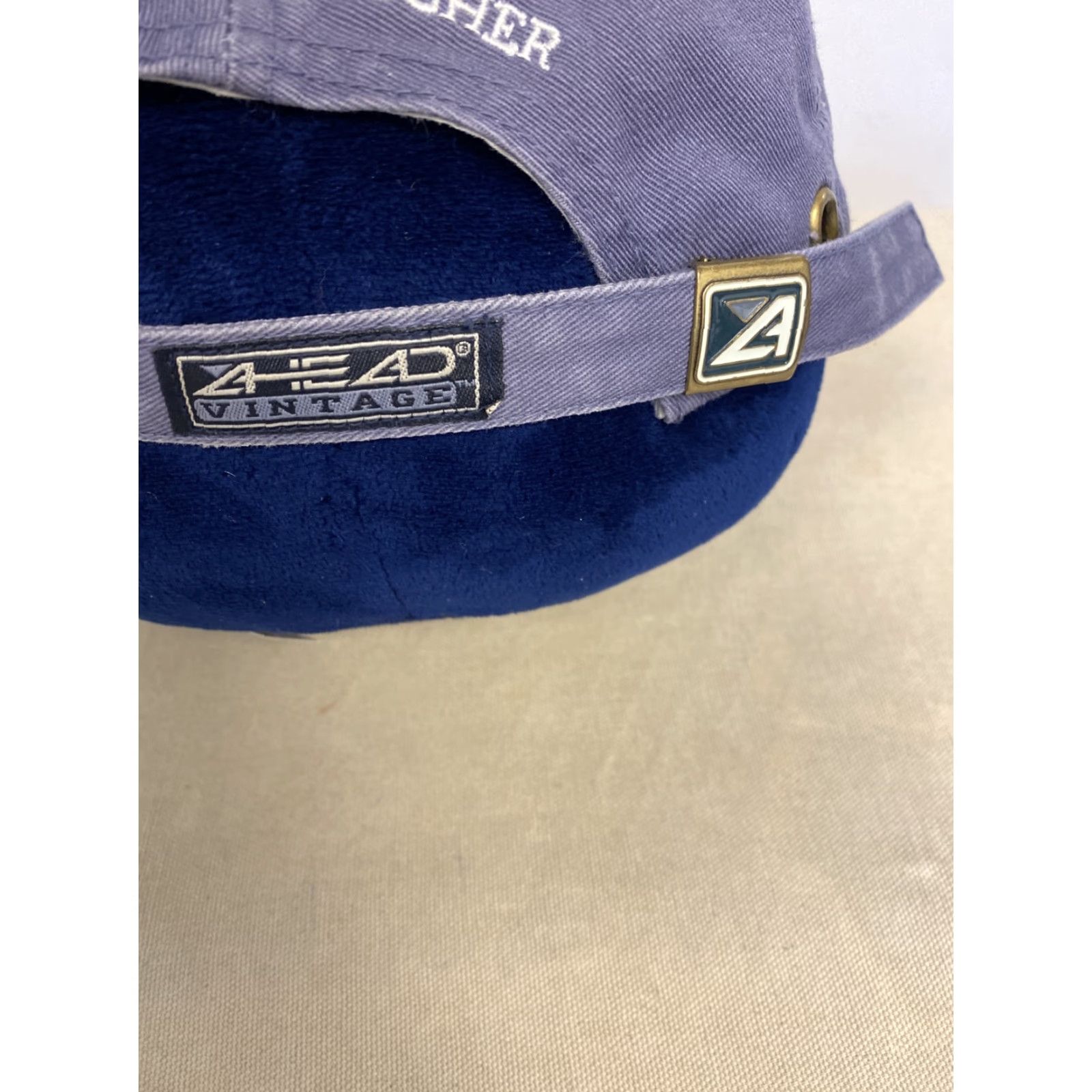 Vintage VINTAGE Ahead Baseball Cap Unisex Adults One Size Blue Adjustable Hat Champs Flint Logo Size ONE SIZE - 6 Thumbnail