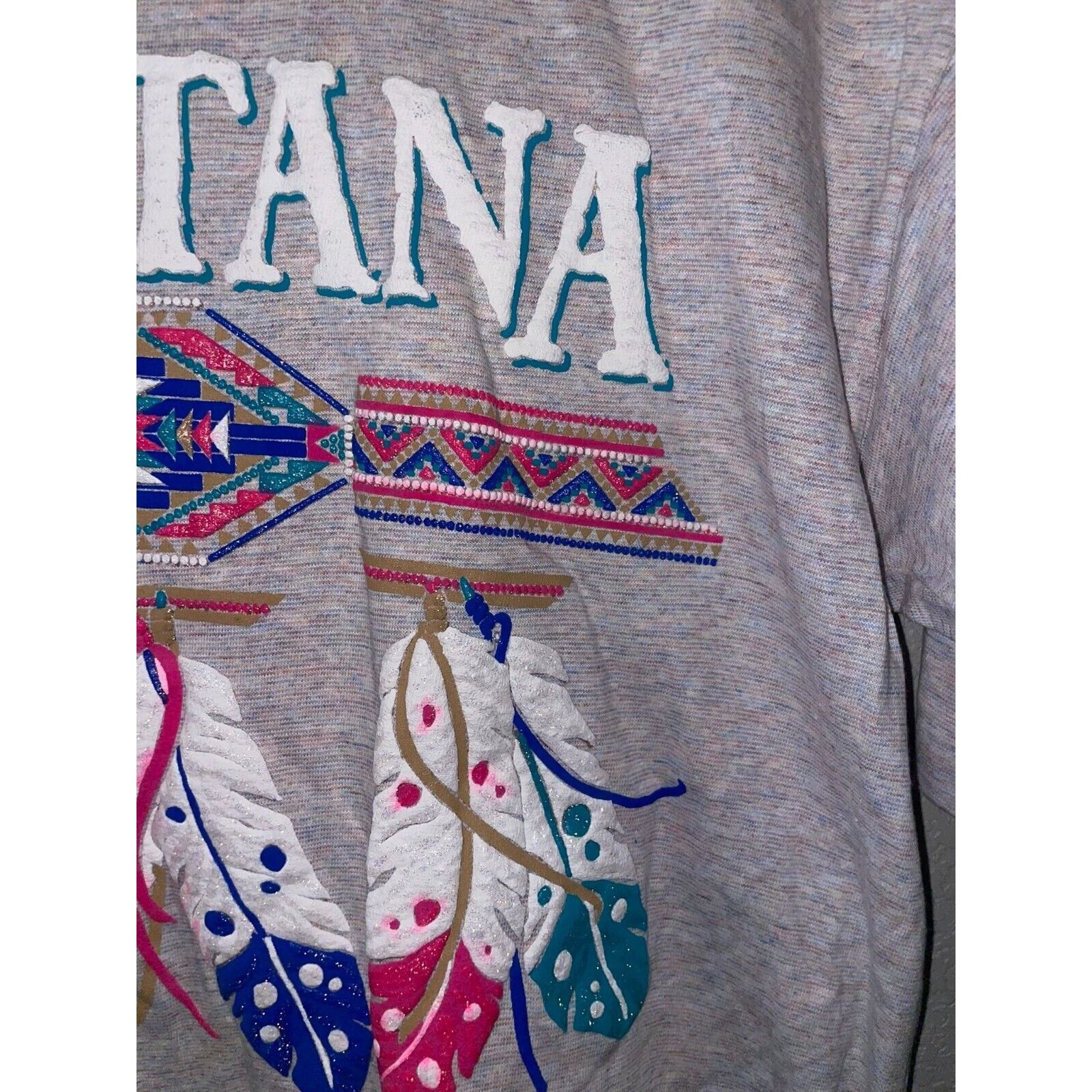 Vintage Vintage Montana Shirt Native American Feather Tee VTG 90s L Size US L / EU 52-54 / 3 - 7 Thumbnail