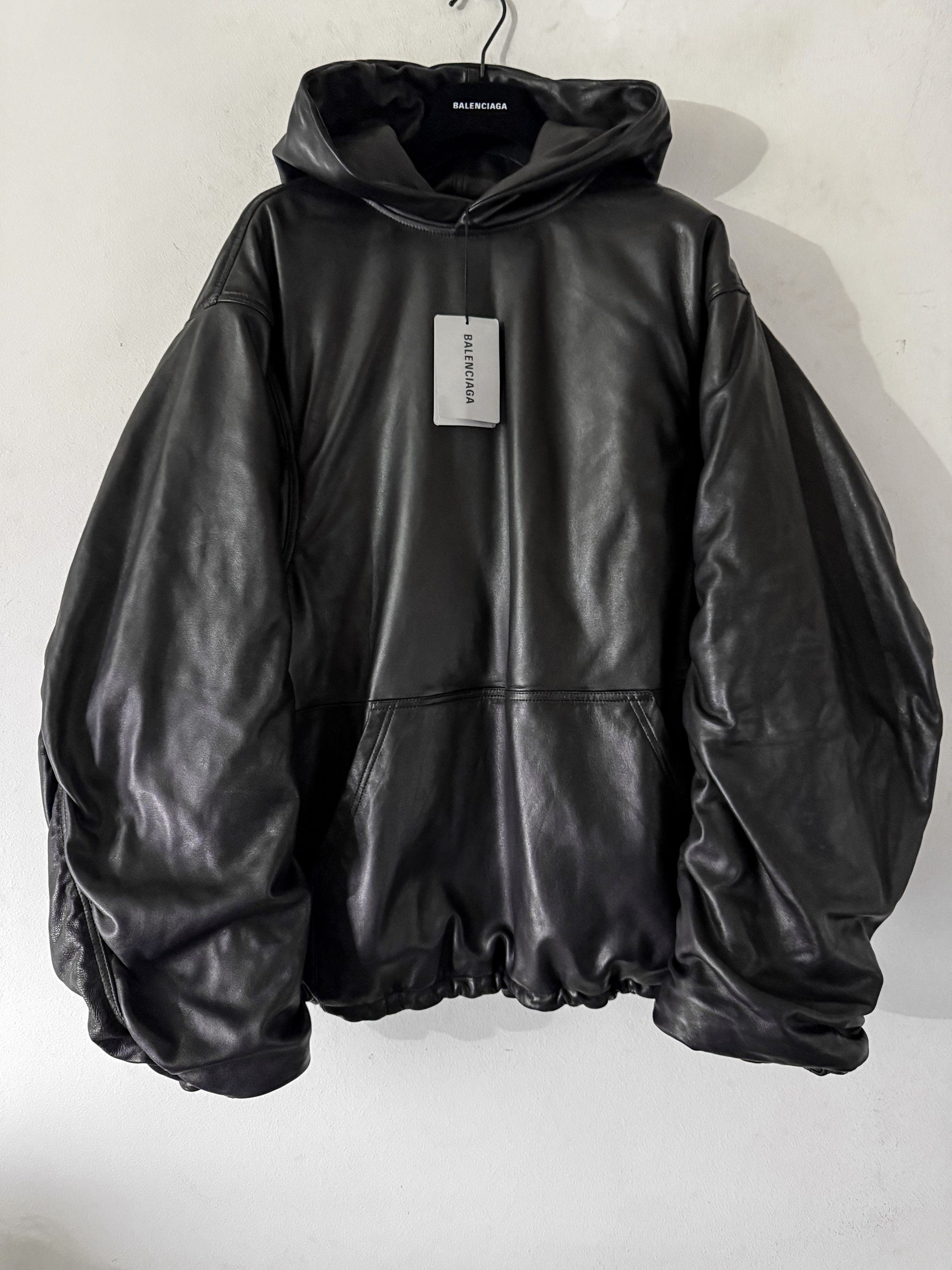 Balenciaga Oversized Full-Grain Leather Hoodie Size US M / EU 48-50 / 2 - 4 Thumbnail