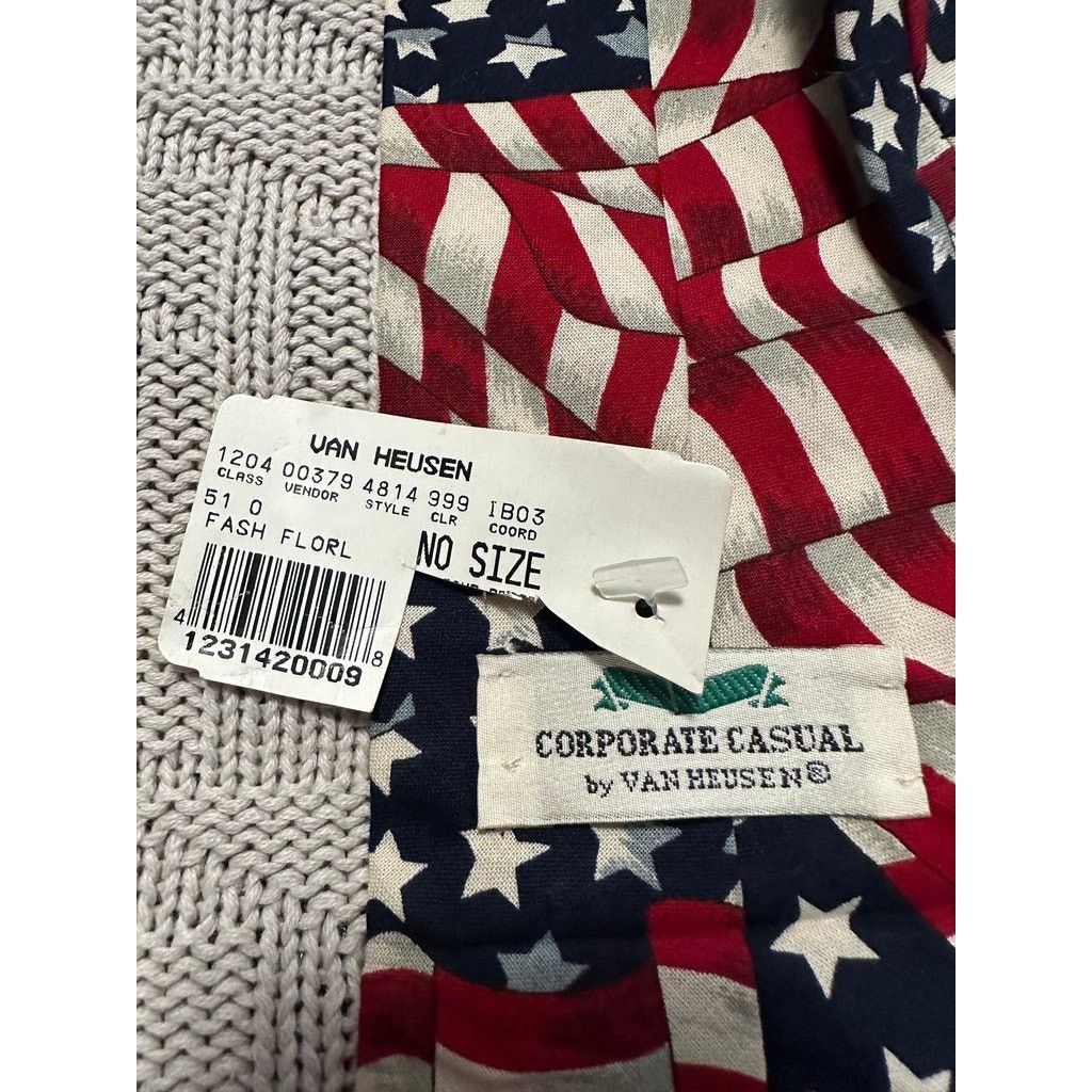 Van Heusen Van Heusen American flag print cotton tie NWT Size ONE SIZE - 3 Thumbnail