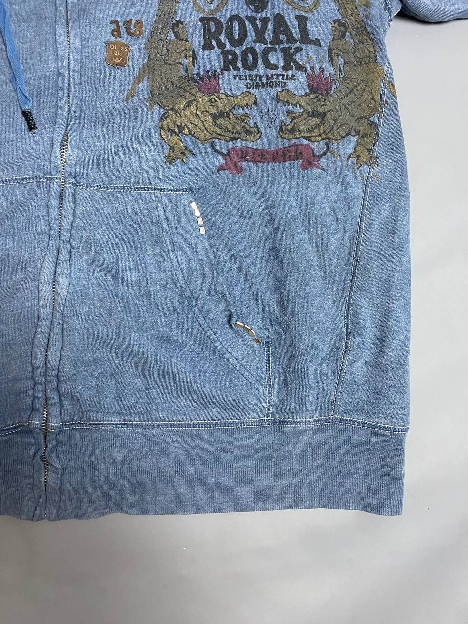 Diesel Diesel Royal Rock Zip Hoodie Sz M Blue Fabric Faded Graphic Size US M / EU 48-50 / 2 - 4 Thumbnail