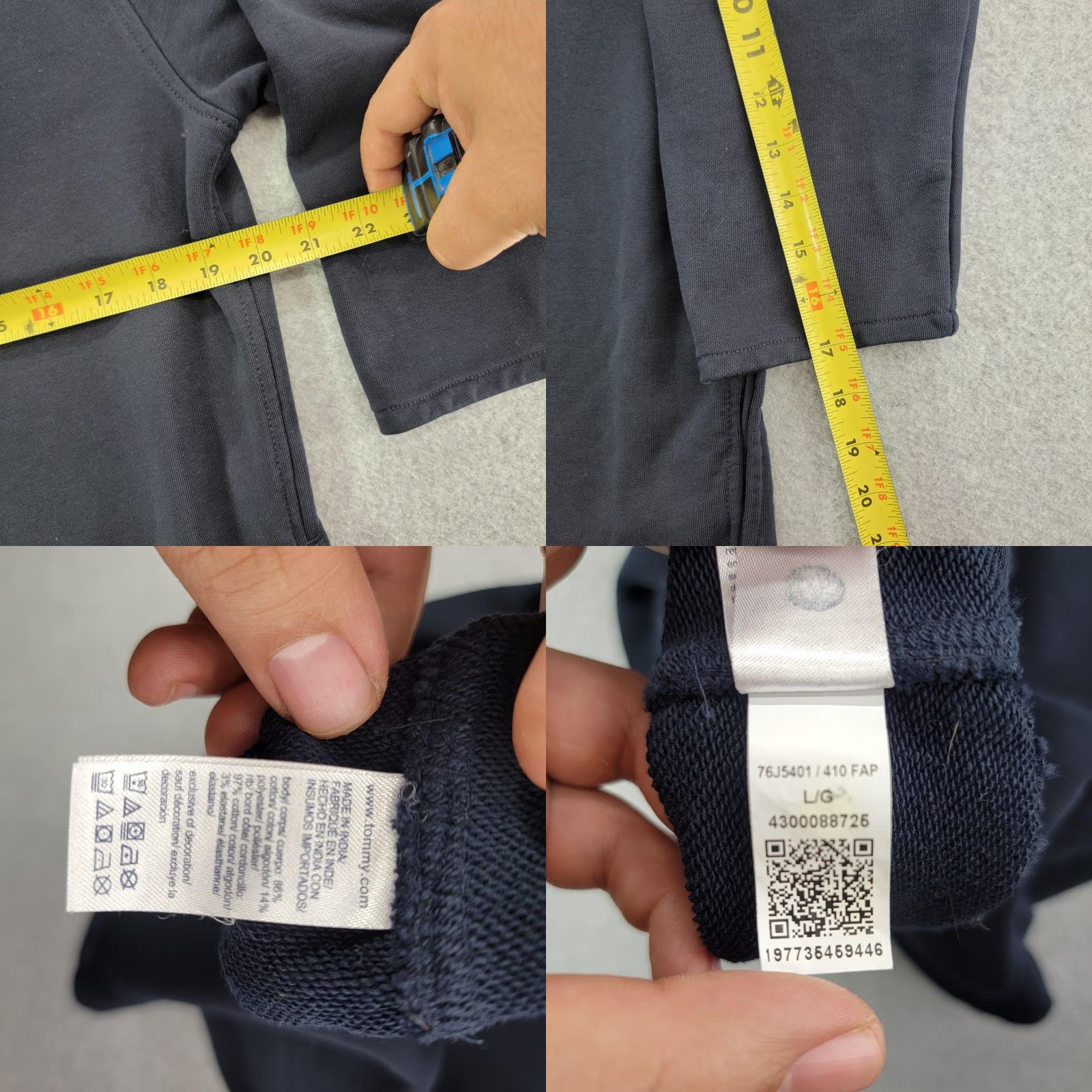 Tommy Hilfiger VINTAGE Tommy Hilfiger Sweater Dress Womens Large Blue Script Logo French Terry Pockets Size L / US 10 / IT 46 - 8 Thumbnail