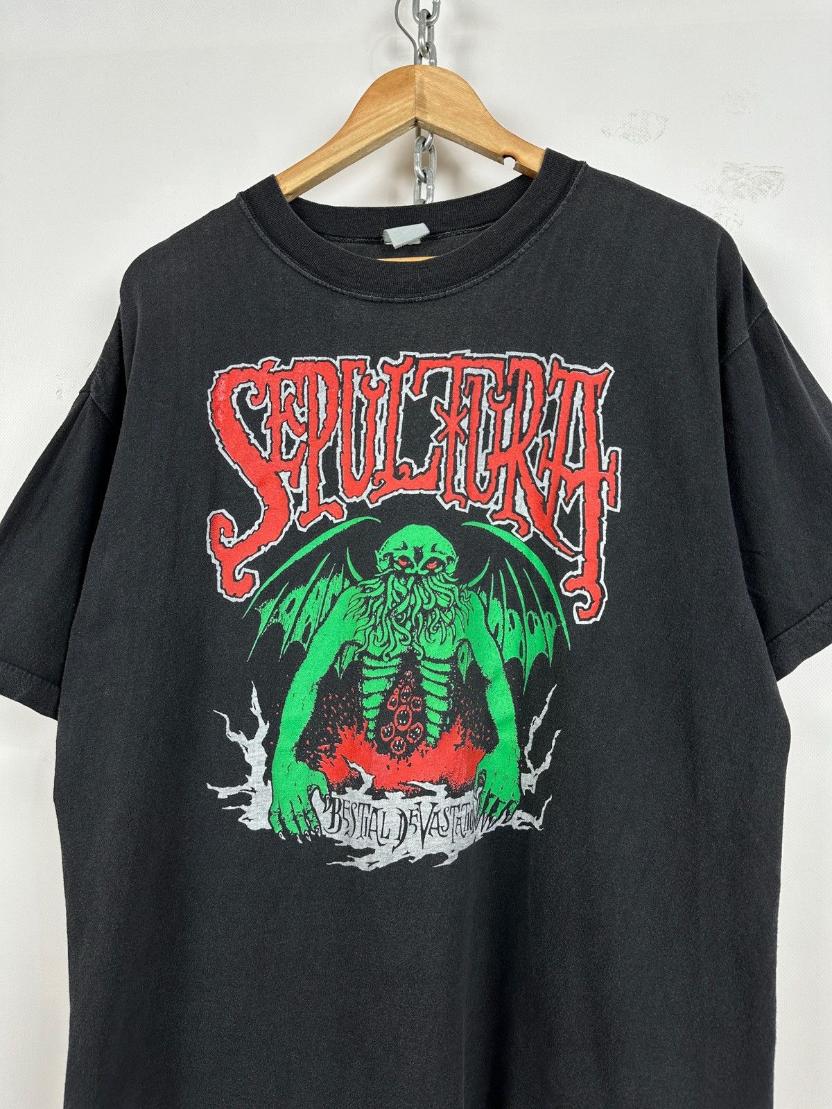 Band Tees 1992 Vintage Sepultura Third World Posse Tour T-Shirt Size US XL / EU 56 / 4 - 3 Thumbnail