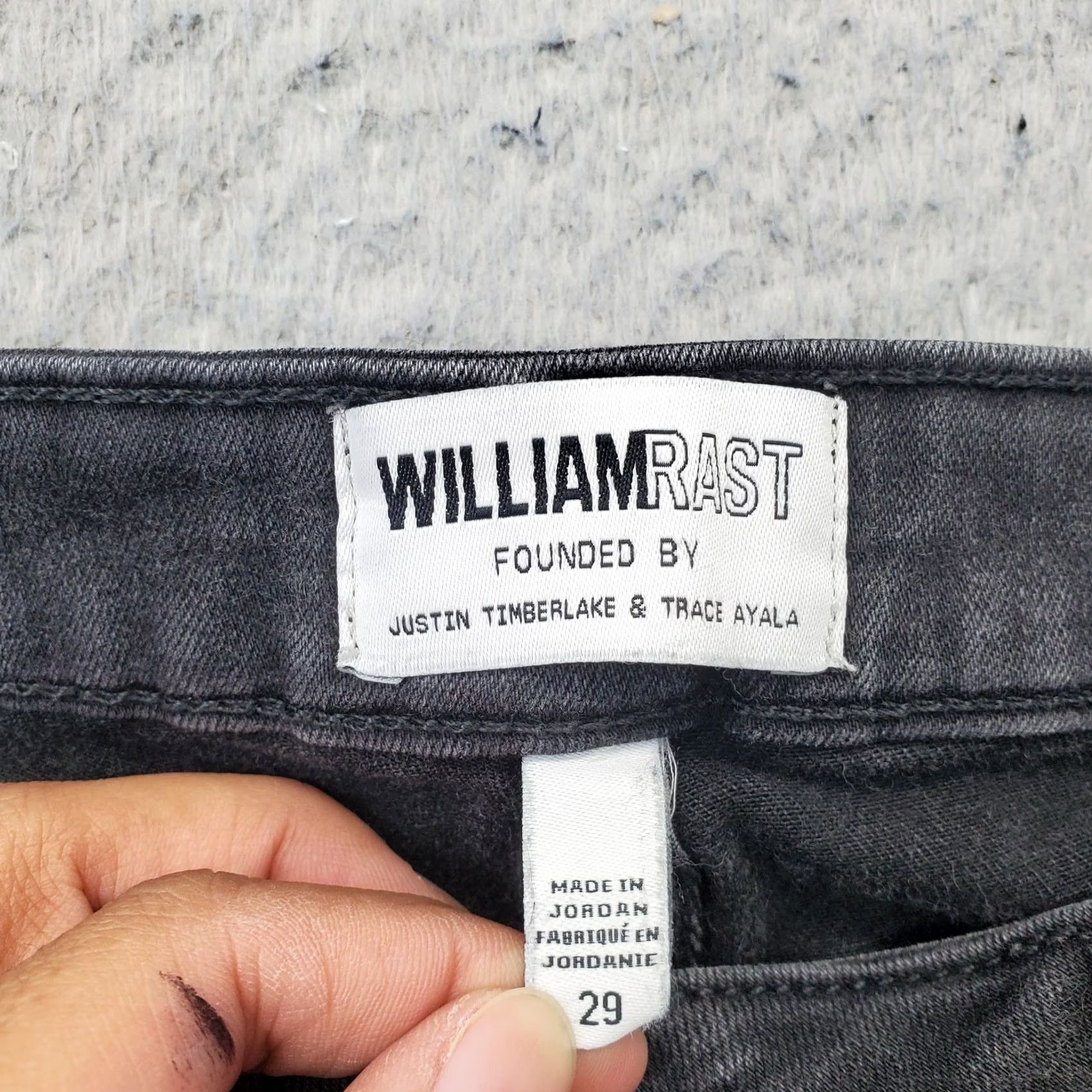 Vintage William Rast Womens 29 Black Denim Skinny Jeans High Rise Distressed Raw Hem Jeans Size 29" - 7 Thumbnail